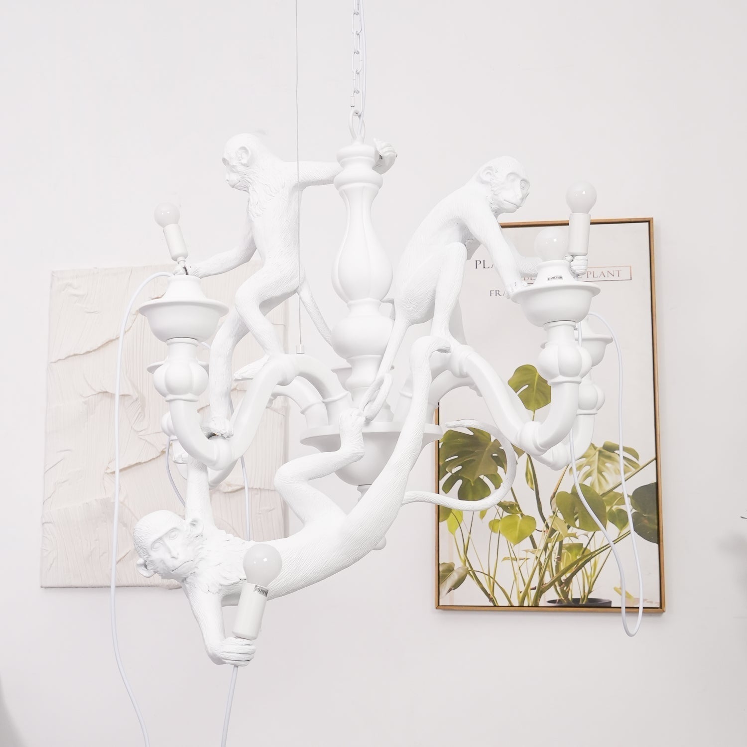 Lustra Lustre Singe Noir Sculpture Ludique