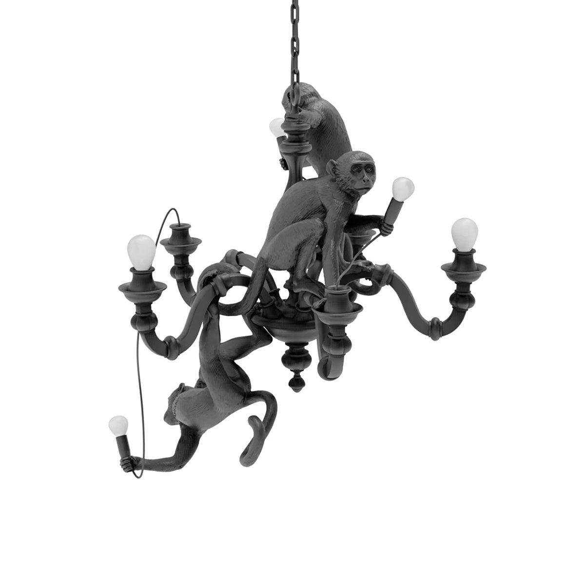 Lustra Lustre Singe Noir Sculpture Ludique