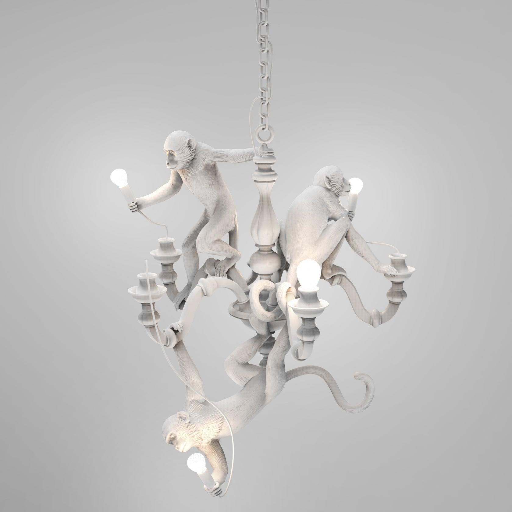 Lustra Lustre Singe Noir Sculpture Ludique