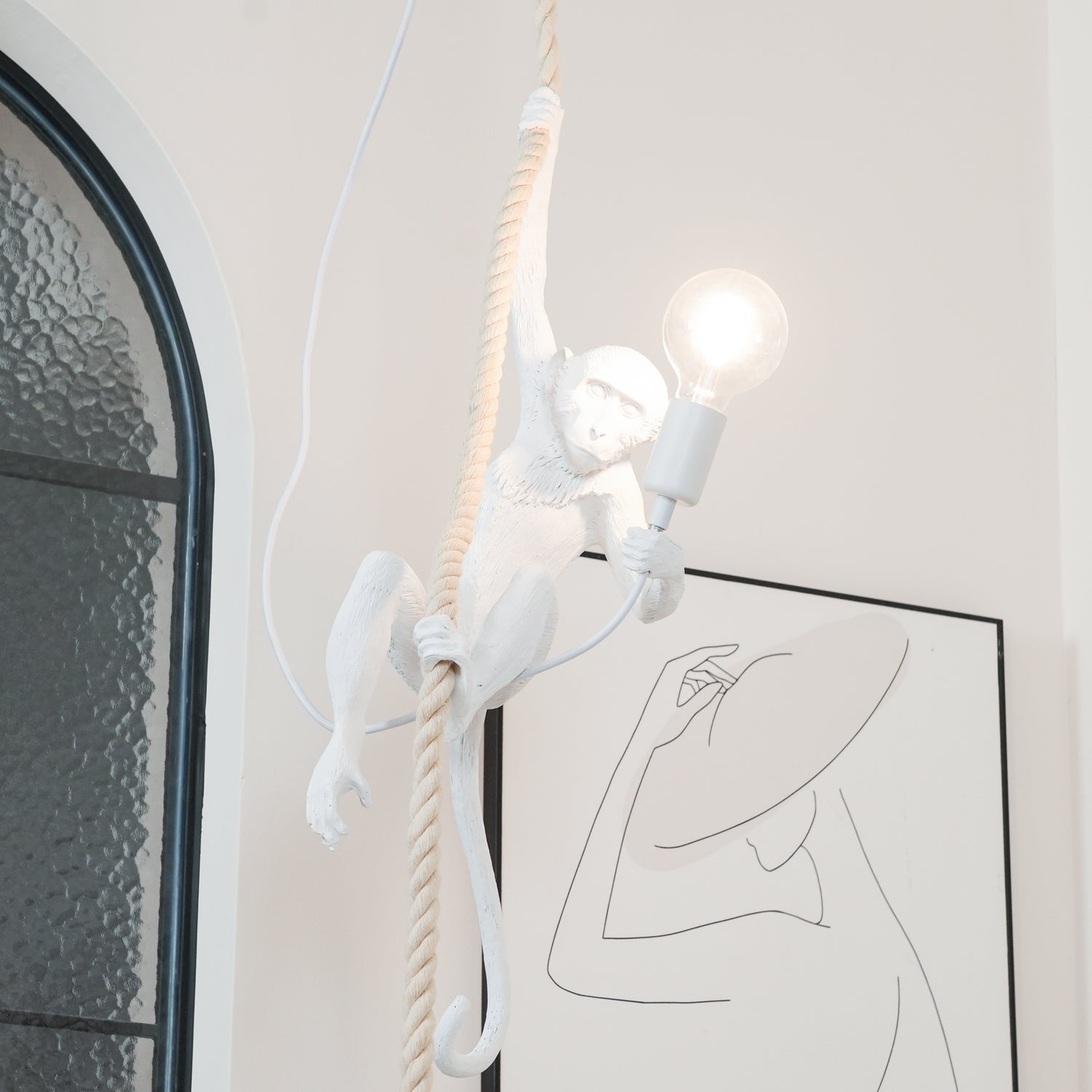 Zalira Suspension Artistique en Résine Corde