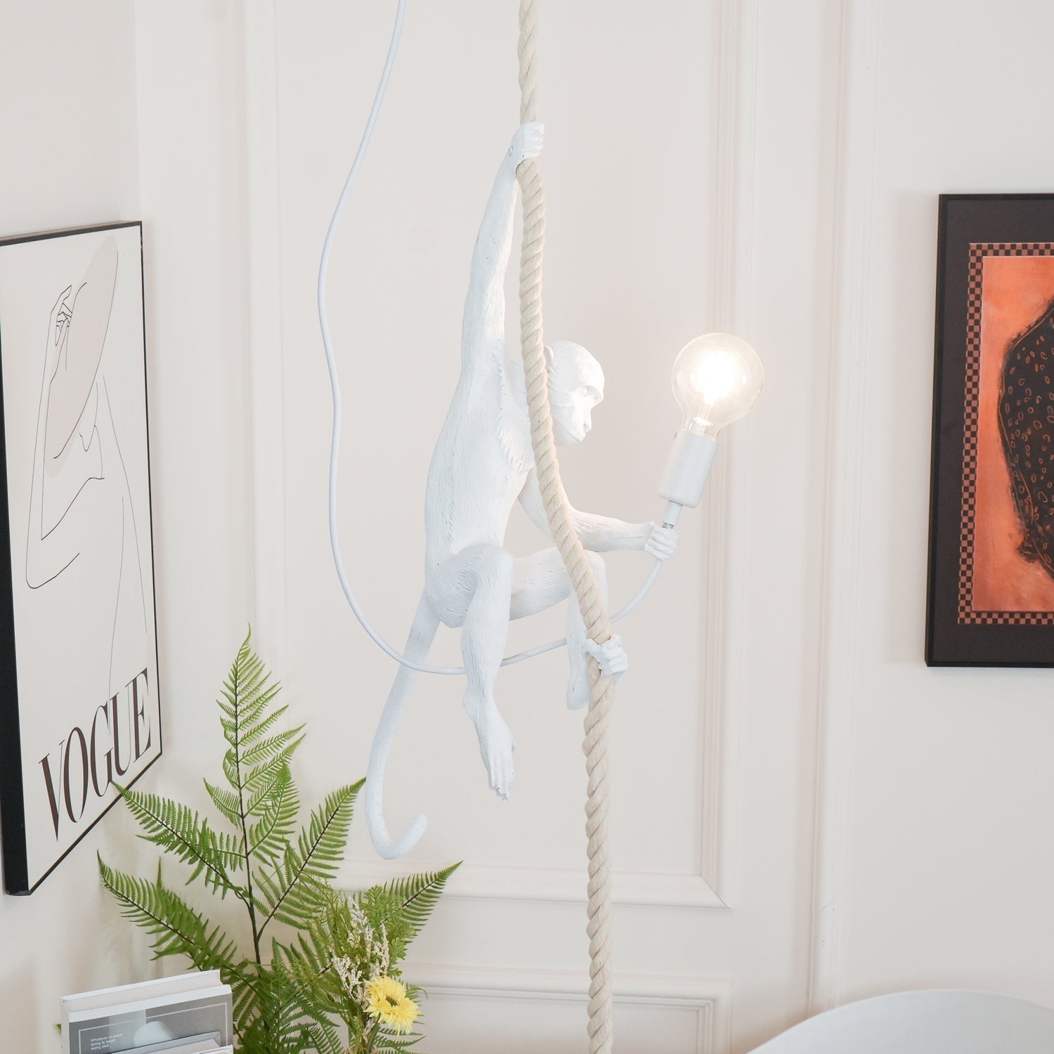 Zalira Suspension Artistique en Résine Corde