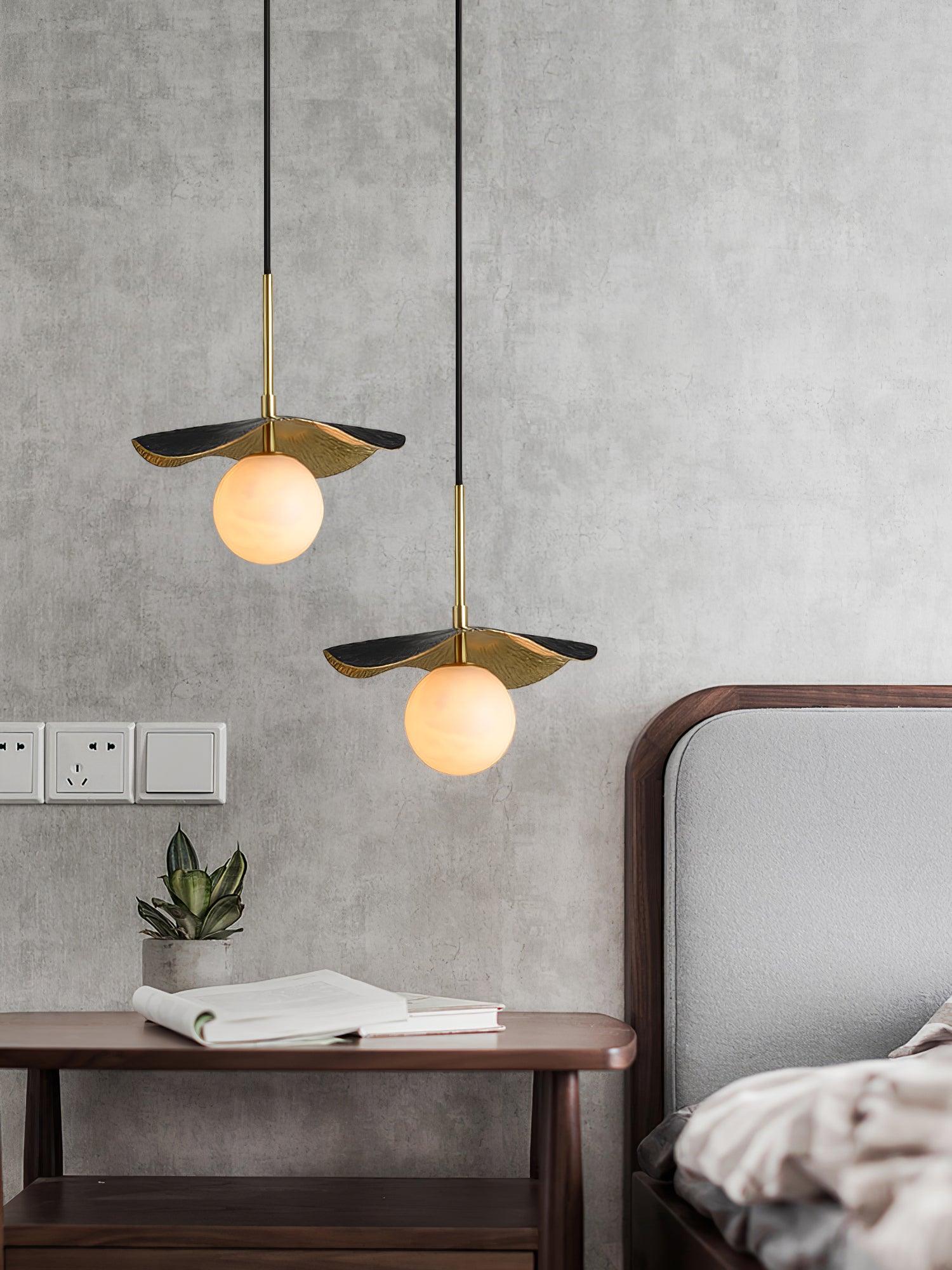 Ivvynen Suspension en Albâtre avec Canopée en Forme de Feuille