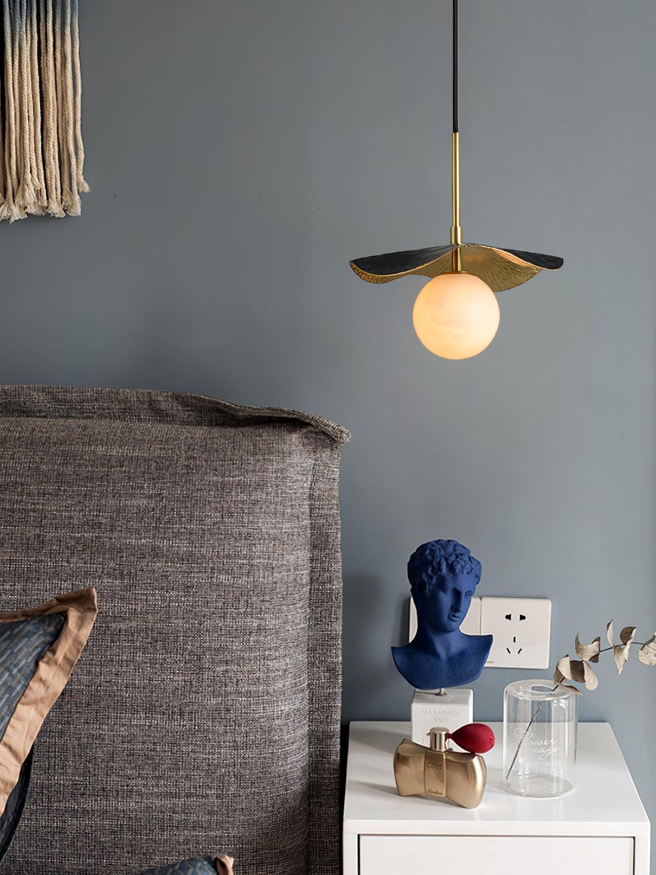 Ivvynen Suspension en Albâtre avec Canopée en Forme de Feuille