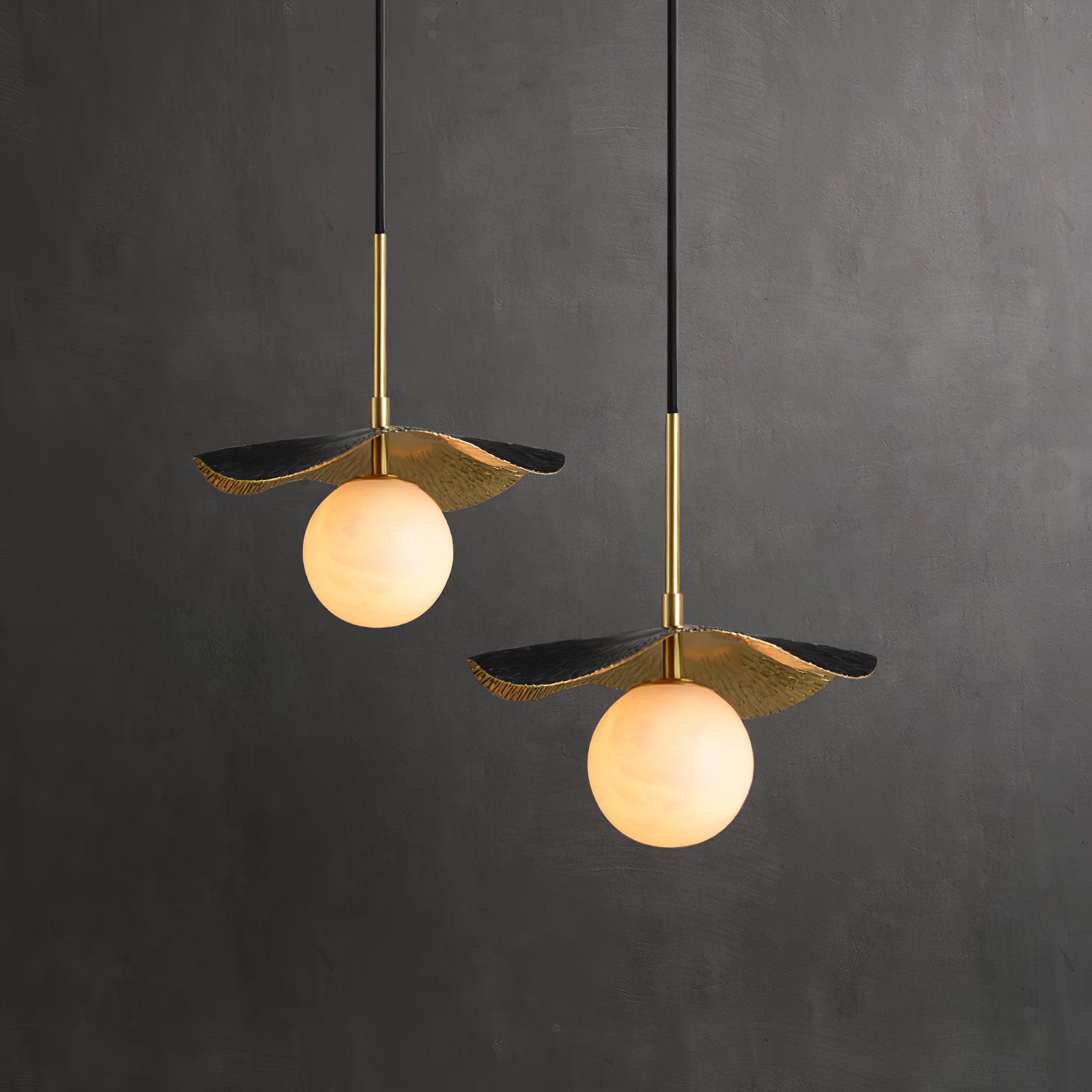Ivvynen Suspension en Albâtre avec Canopée en Forme de Feuille