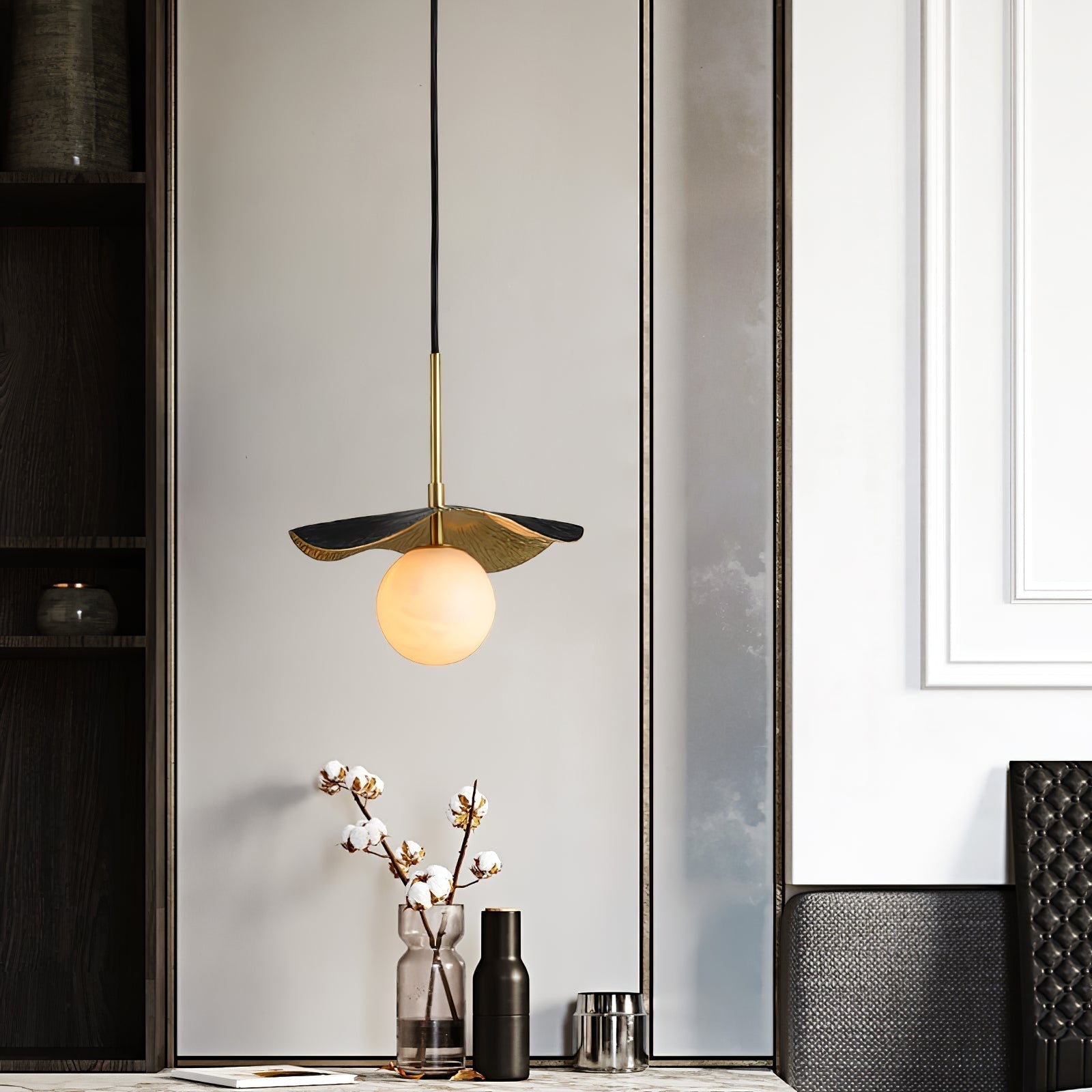 Zaraeen Lampe Suspendue En Laiton Et Albâtre Minimaliste Moderne