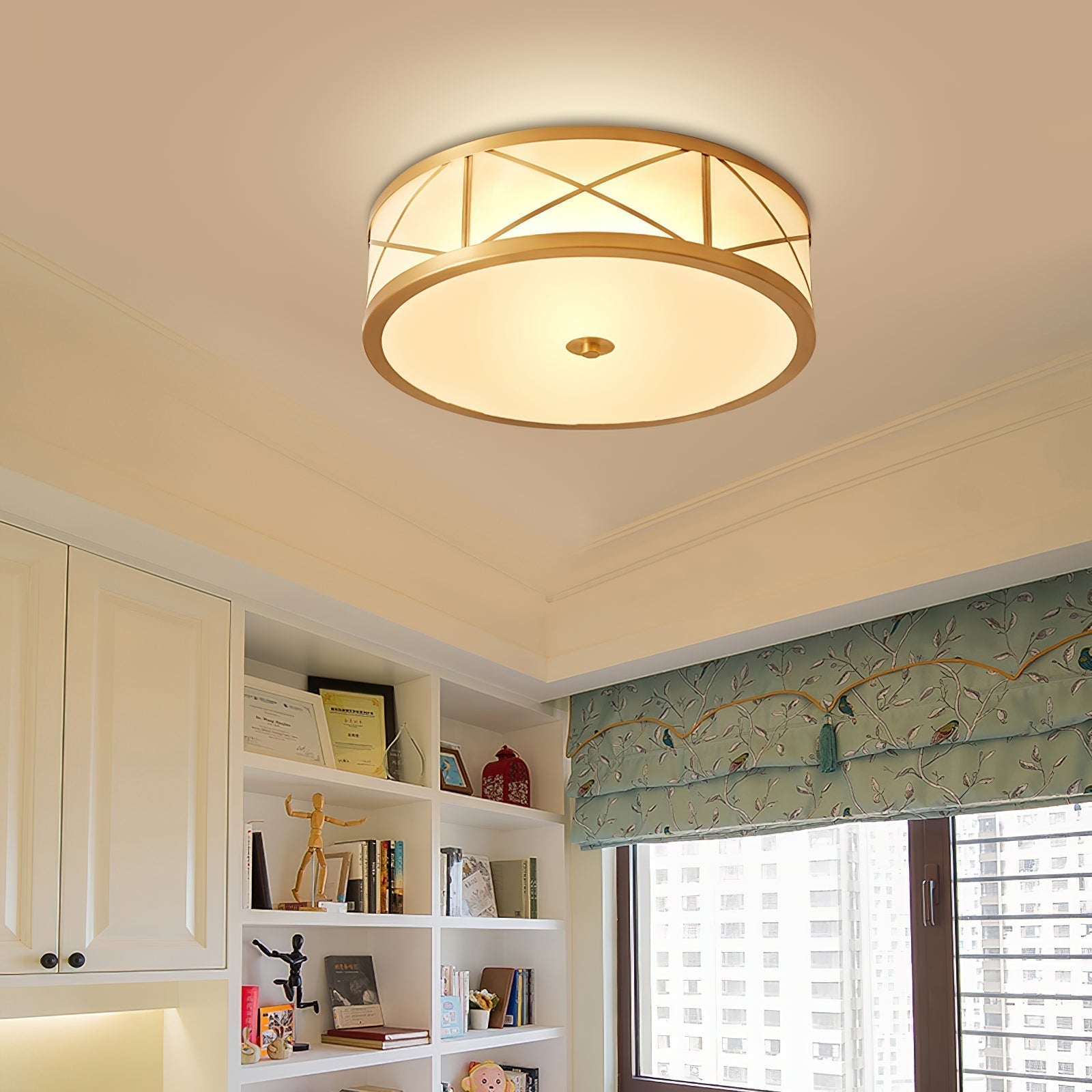 Vovene Plafonnier En Laiton Et Verre Minimaliste Moderne