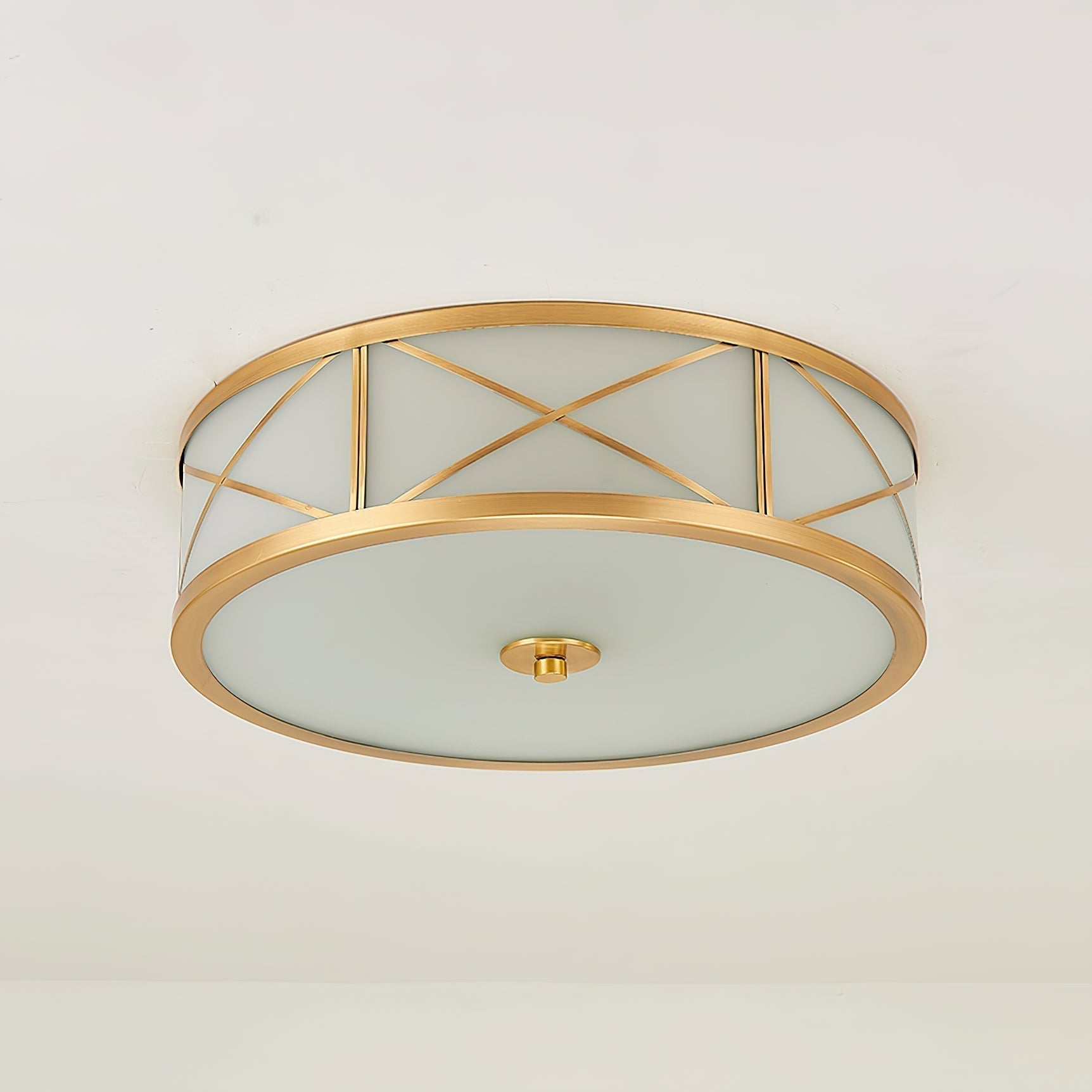 Vovene Plafonnier En Laiton Et Verre Minimaliste Moderne