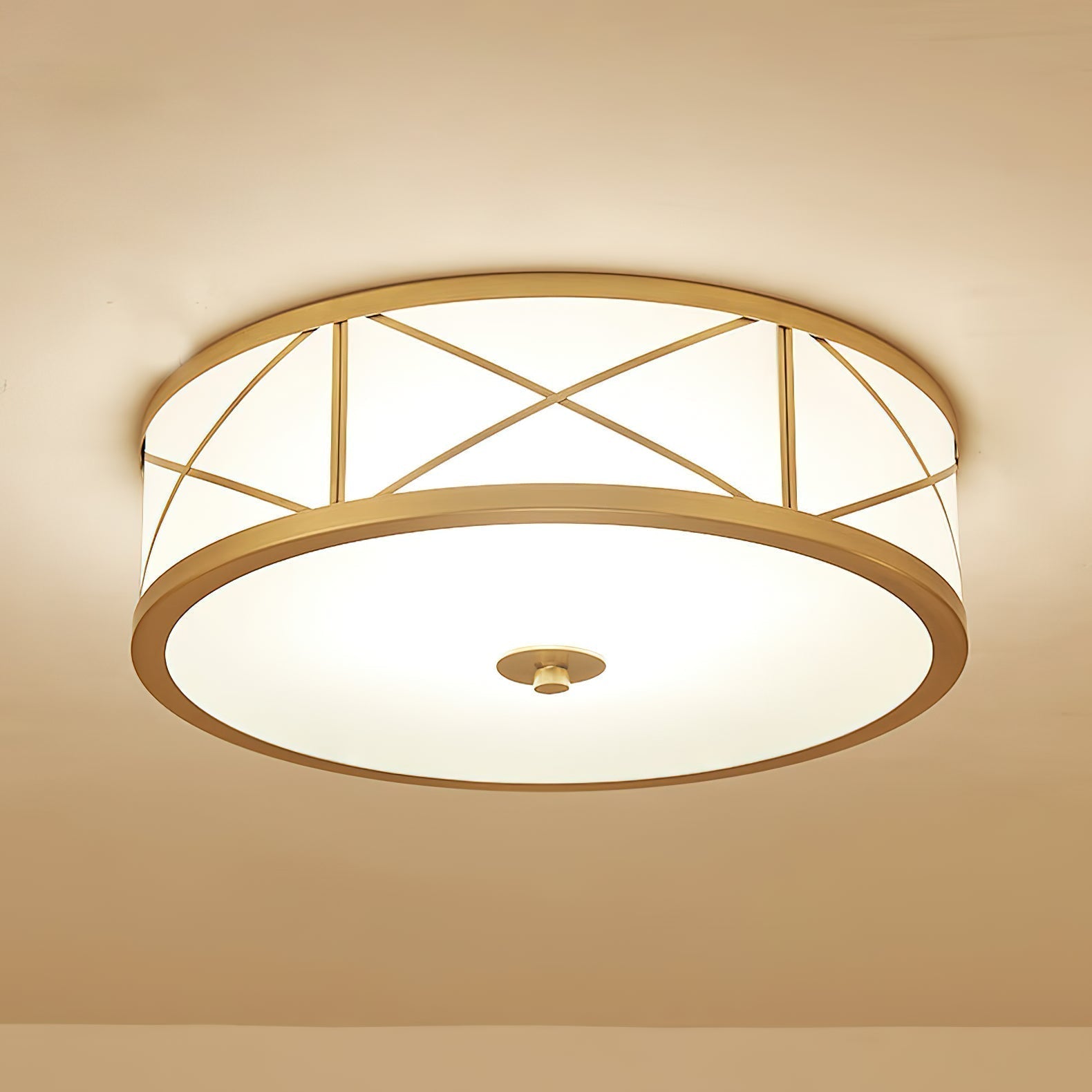 Vovene Plafonnier En Laiton Et Verre Minimaliste Moderne