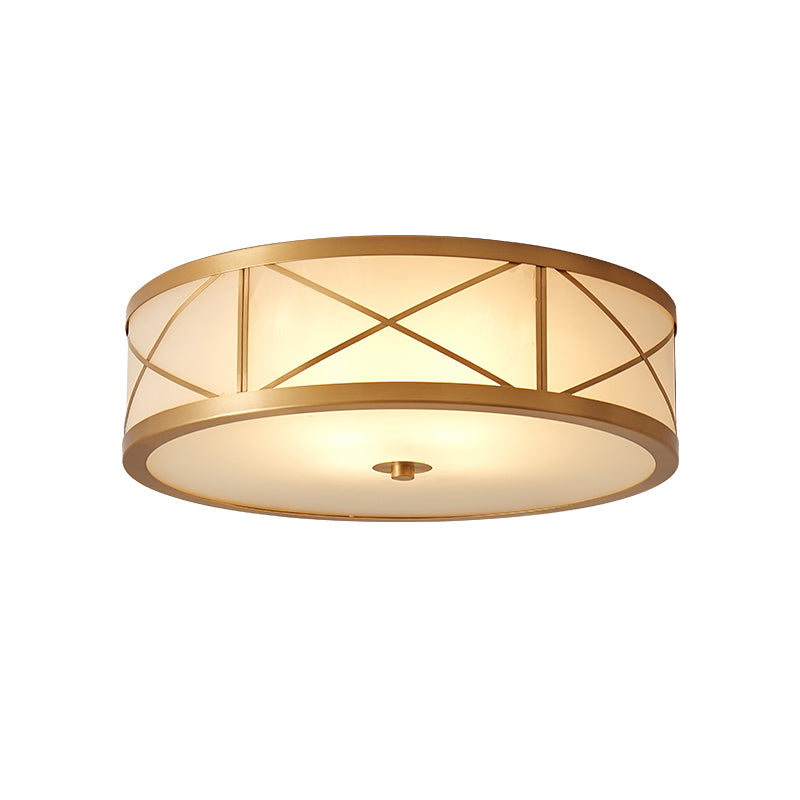 Vovene Plafonnier En Laiton Et Verre Minimaliste Moderne