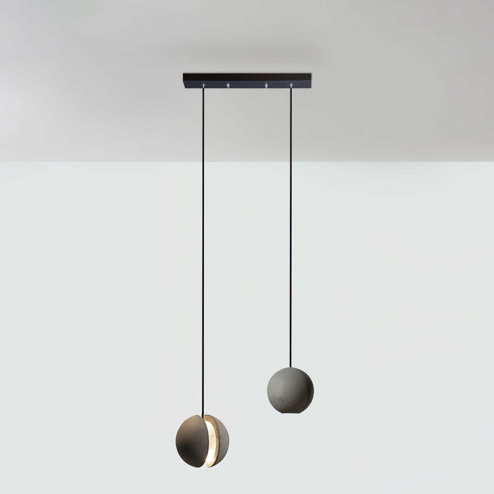 Solara Suspension Sphère en Béton Lune Minimaliste