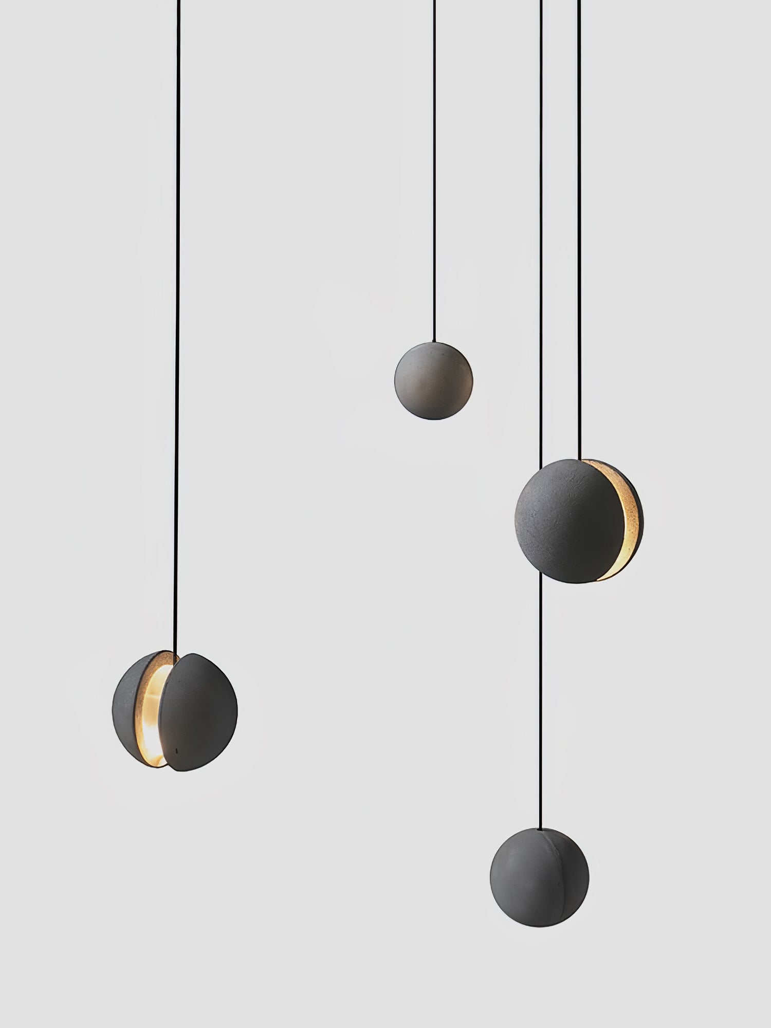 Solara Suspension Sphère en Béton Lune Minimaliste
