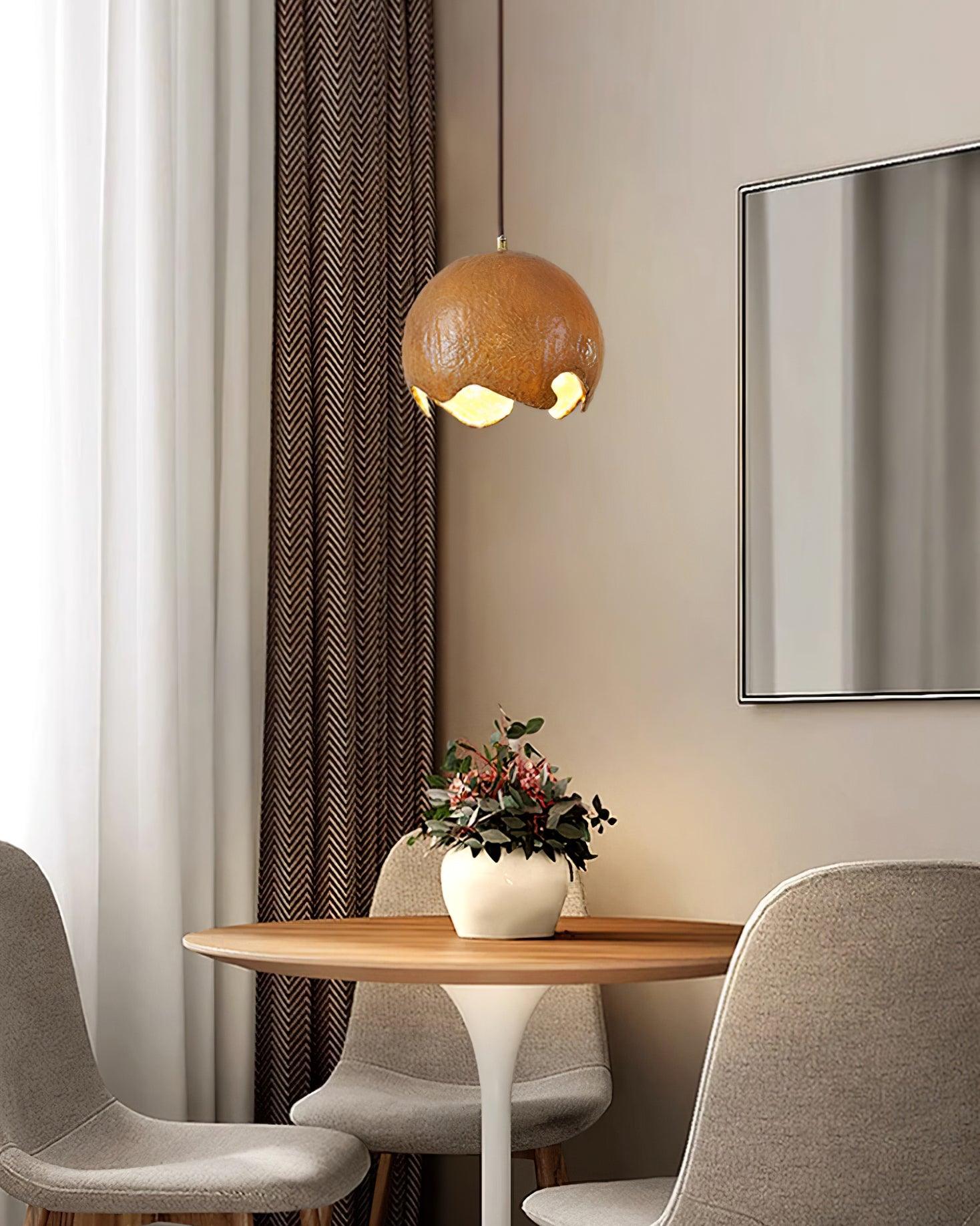Moon Suspension Crater en Résine Curvilinéaire Minimaliste