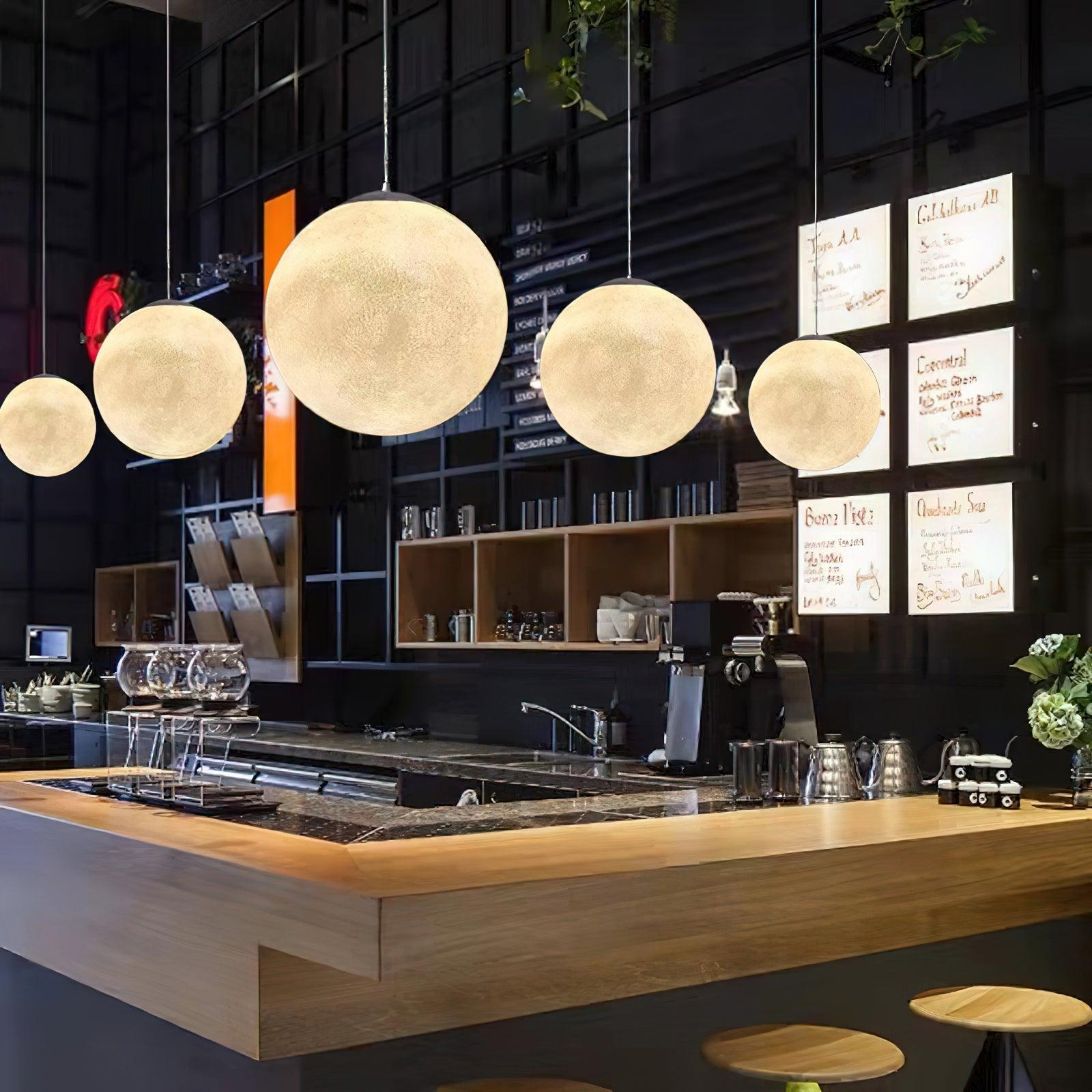 Lustra Suspension Lampe en Forme de Lune pour Salon