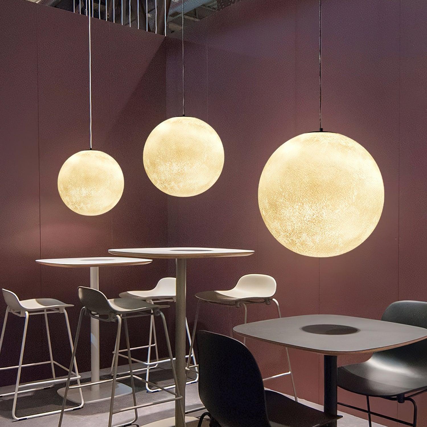 Lustra Suspension Lampe en Forme de Lune pour Salon