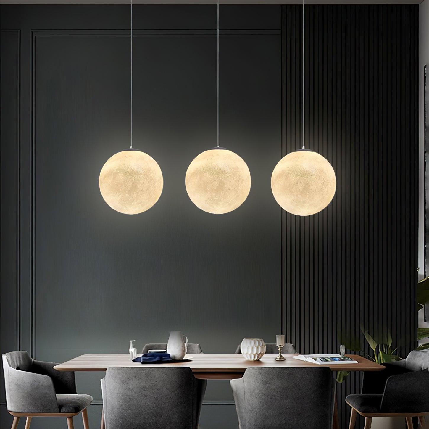 Lustra Suspension Lampe en Forme de Lune pour Salon