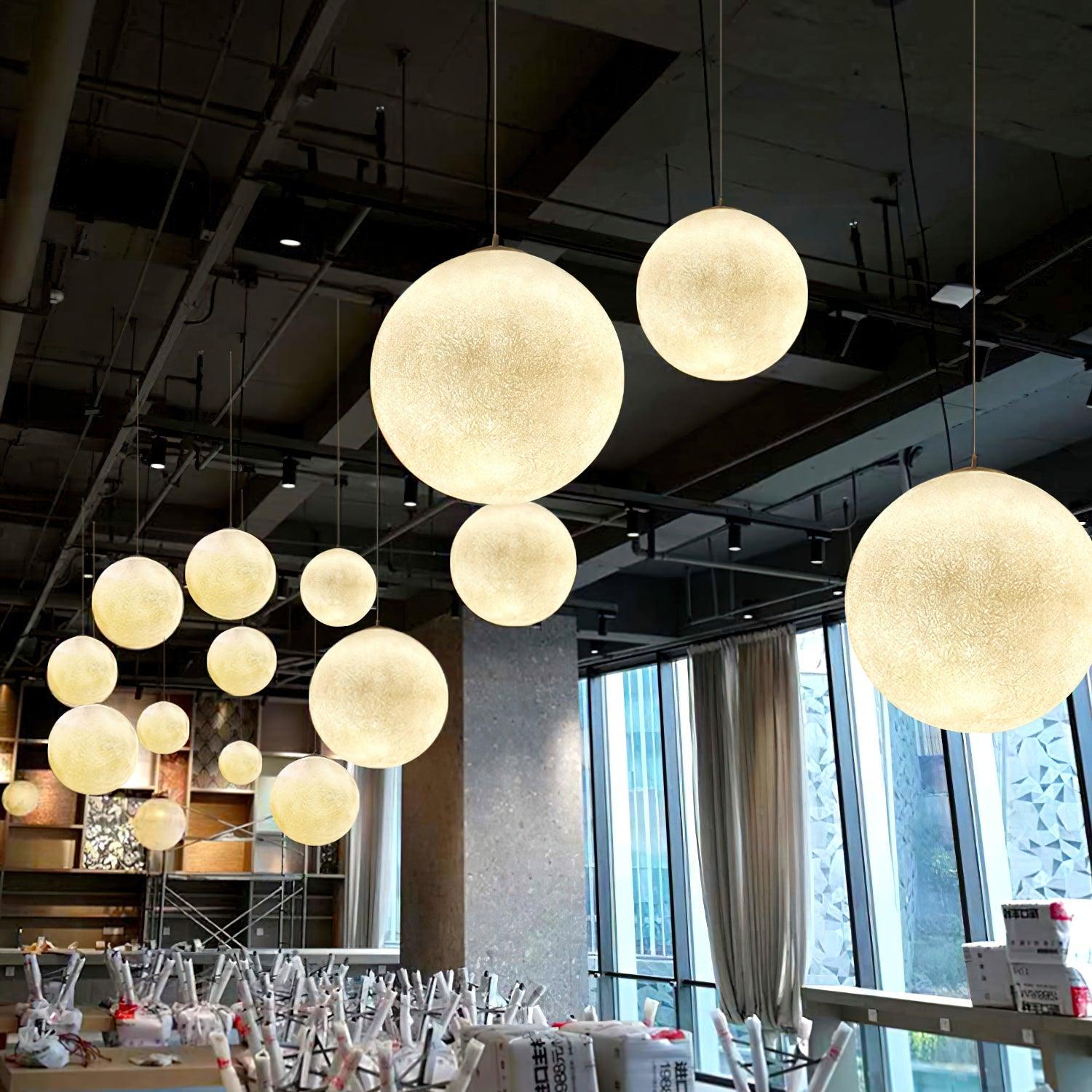 Lustra Suspension Lampe en Forme de Lune pour Salon