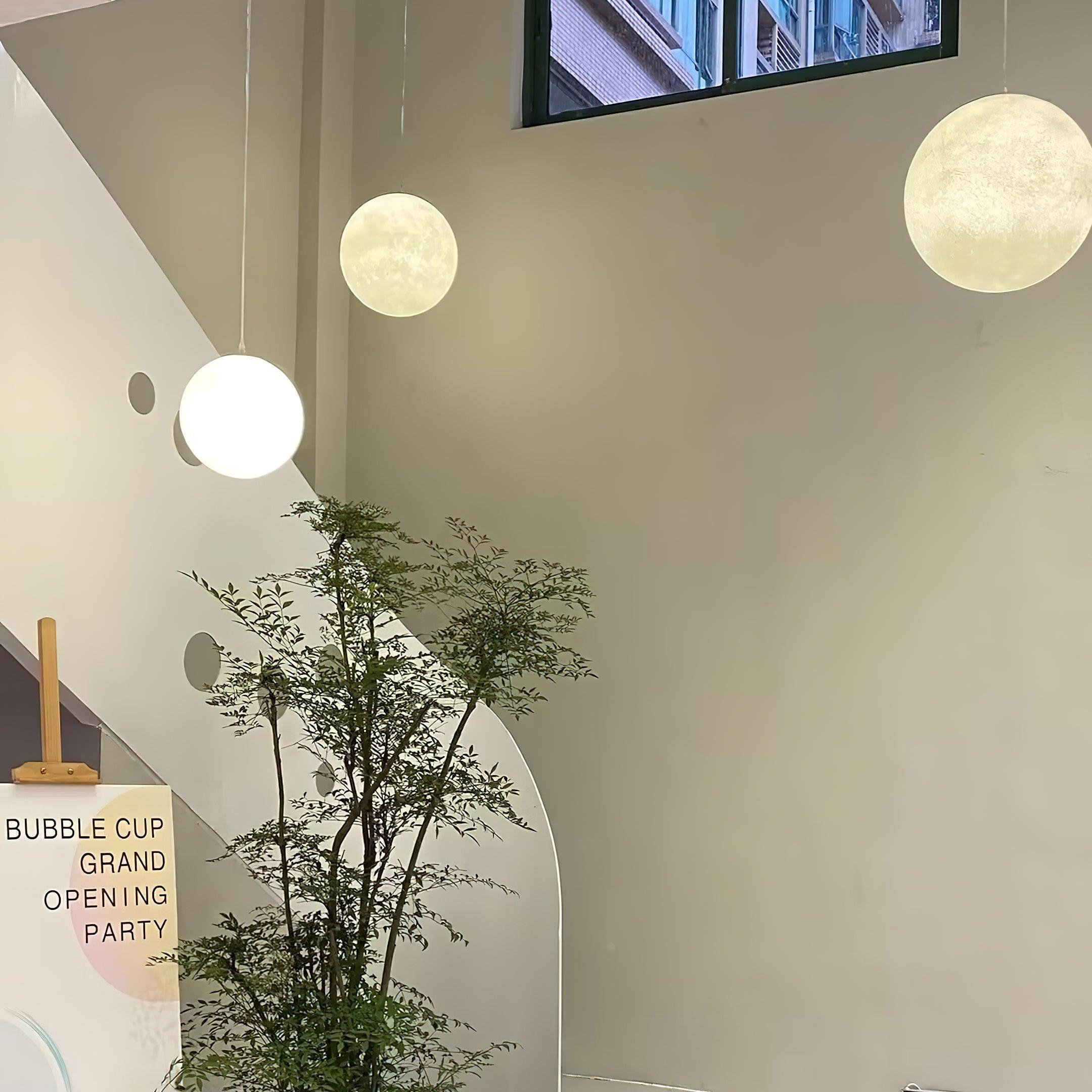 Lustra Suspension Lampe en Forme de Lune pour Salon