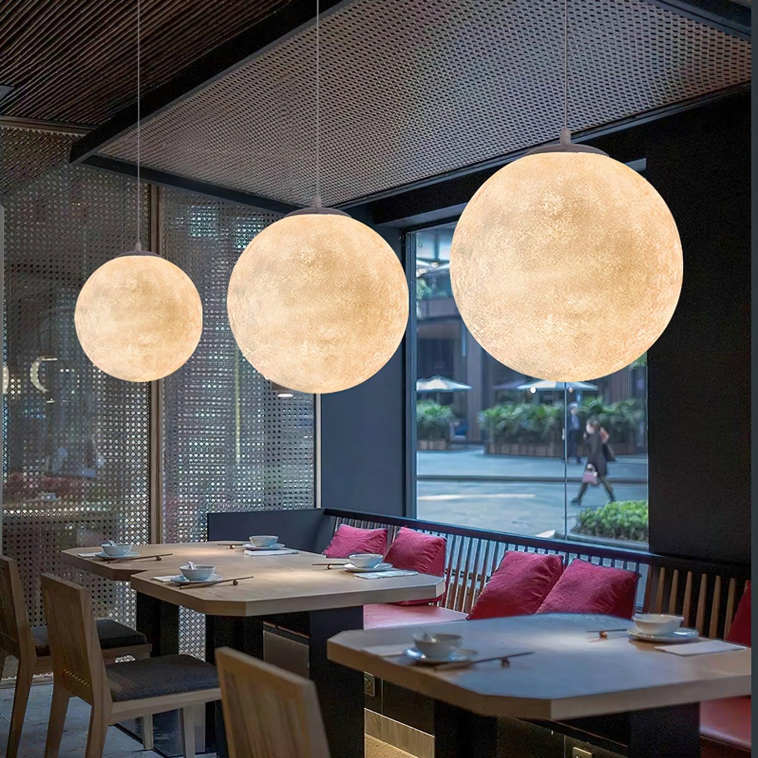 Lustra Suspension Lampe en Forme de Lune pour Salon