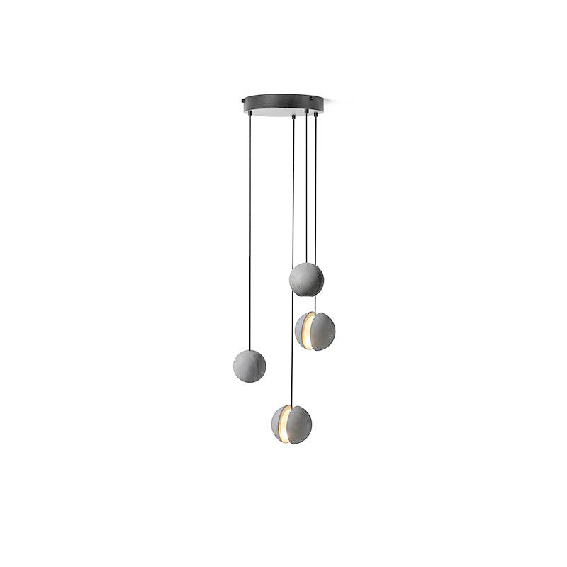 Solara Suspension Sphère en Béton Lune Minimaliste