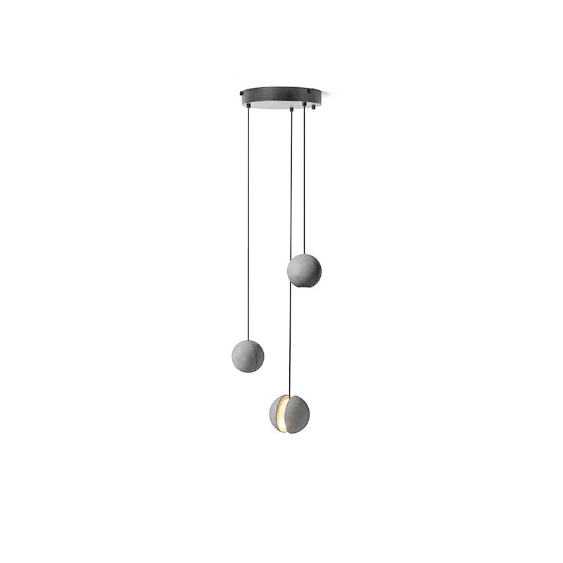 Solara Suspension Sphère en Béton Lune Minimaliste