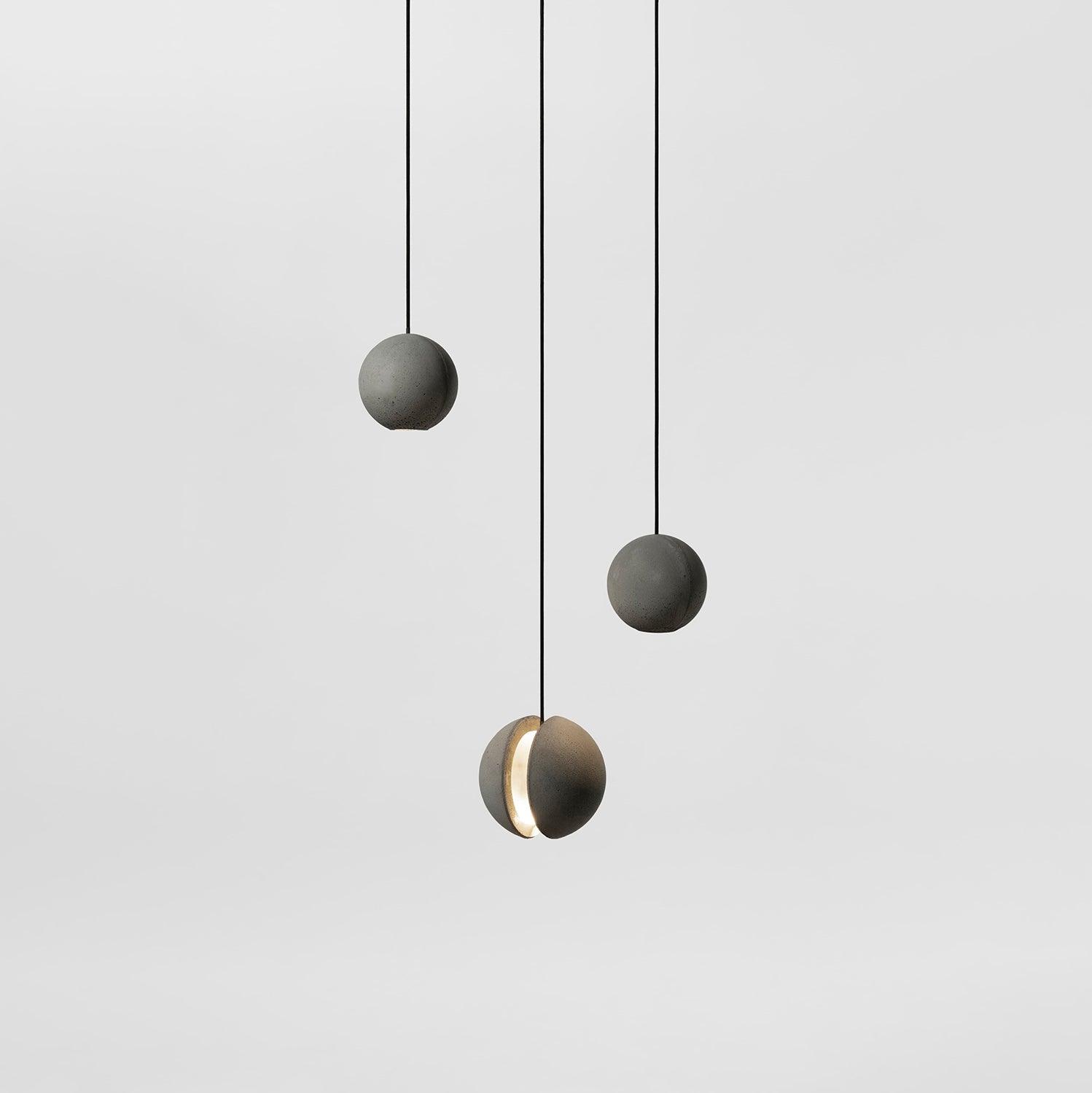 Solara Suspension Sphère en Béton Lune Minimaliste