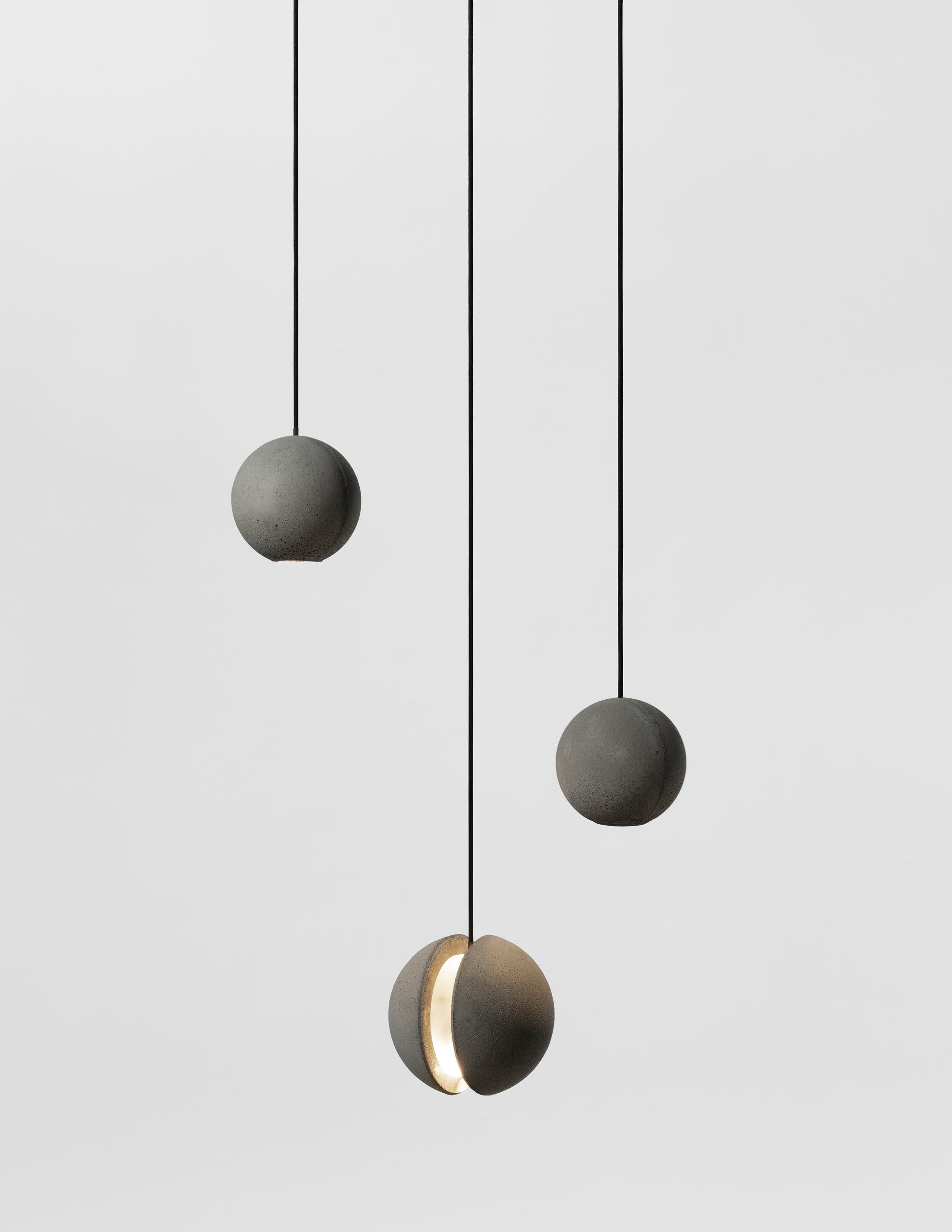 Solara Suspension Sphère en Béton Lune Minimaliste