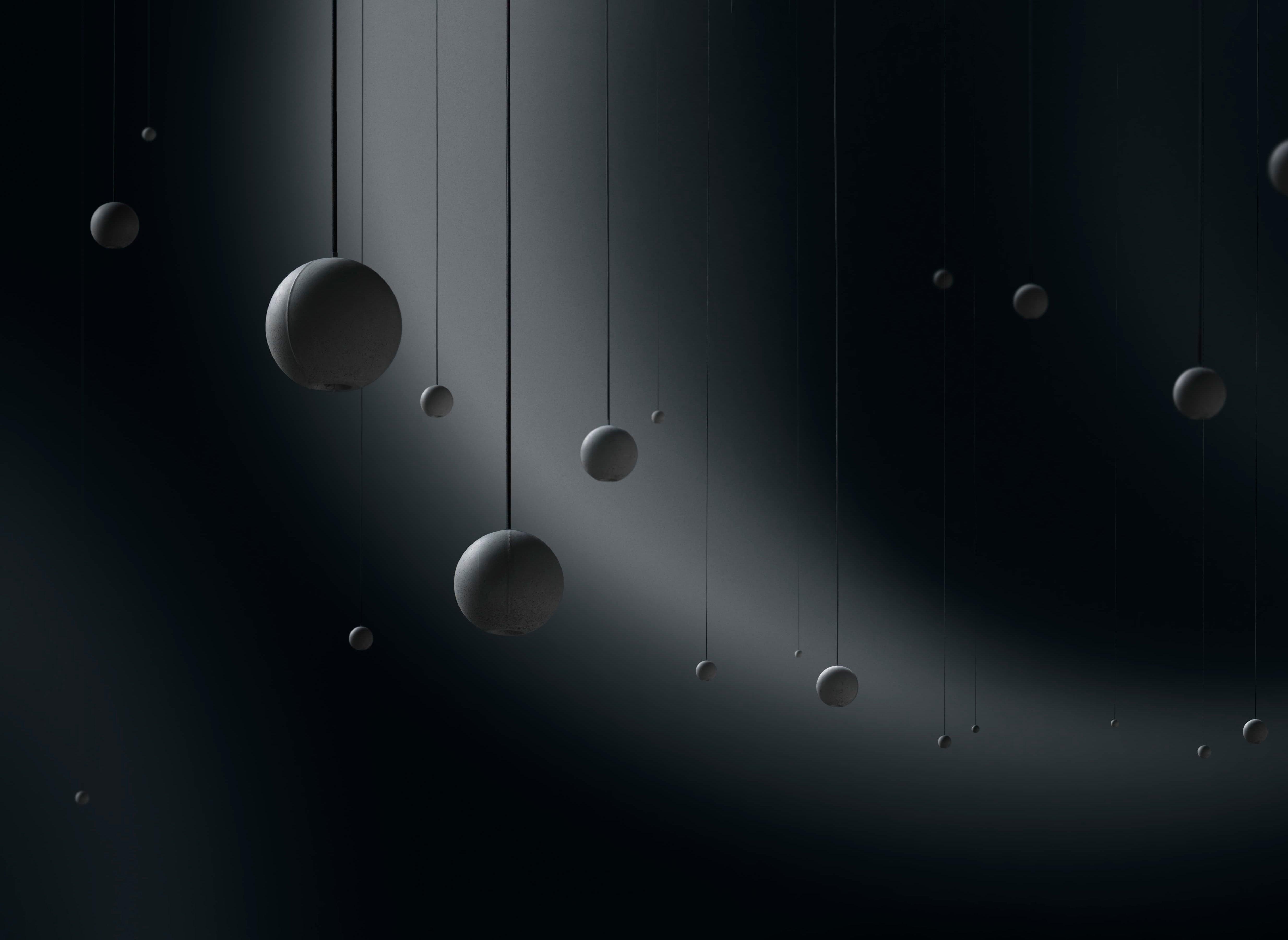 Solara Suspension Sphère en Béton Lune Minimaliste