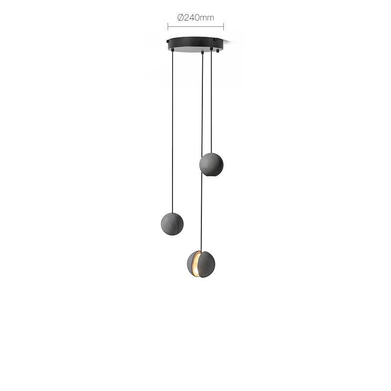 Solara Suspension Sphère en Béton Lune Minimaliste
