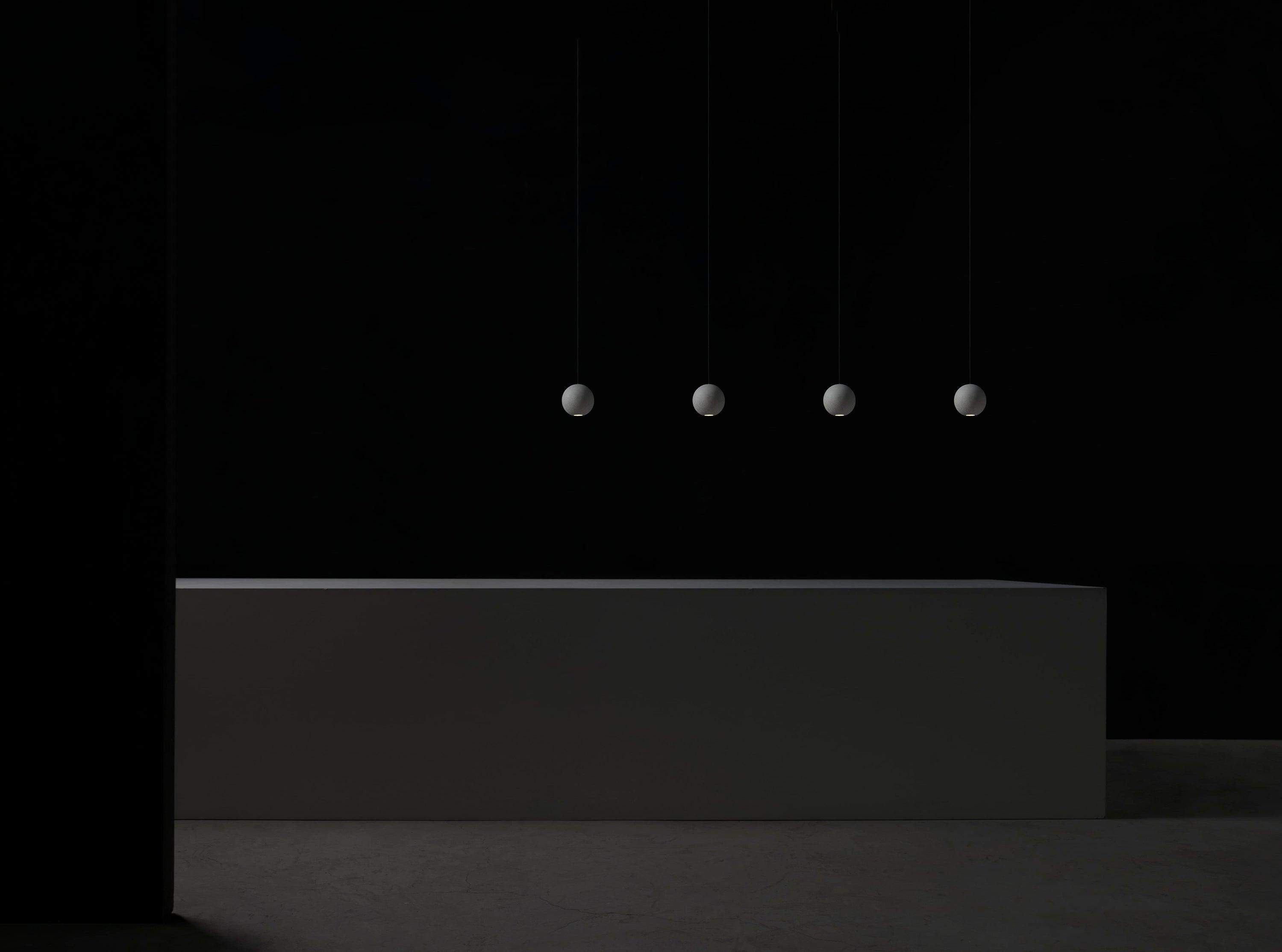 Solara Suspension Sphère en Béton Lune Minimaliste