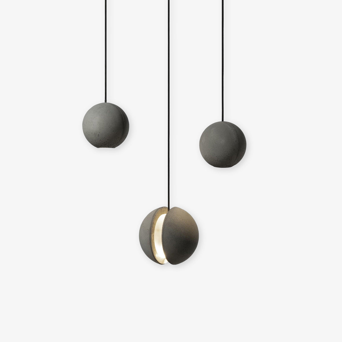 Solara Suspension Sphère en Béton Lune Minimaliste