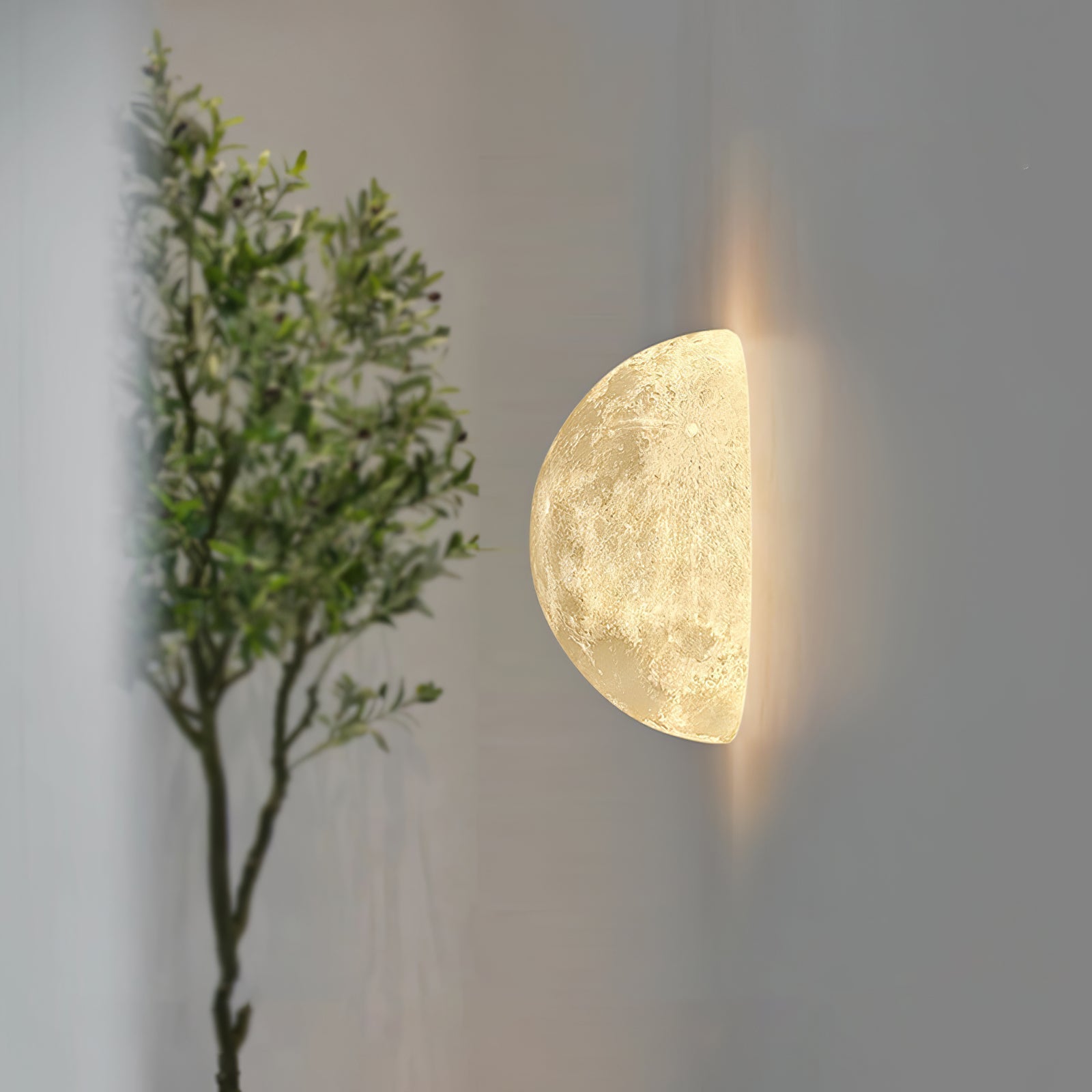 Olsolan Applique Murale 3D en Plastique Art Nordique Lune