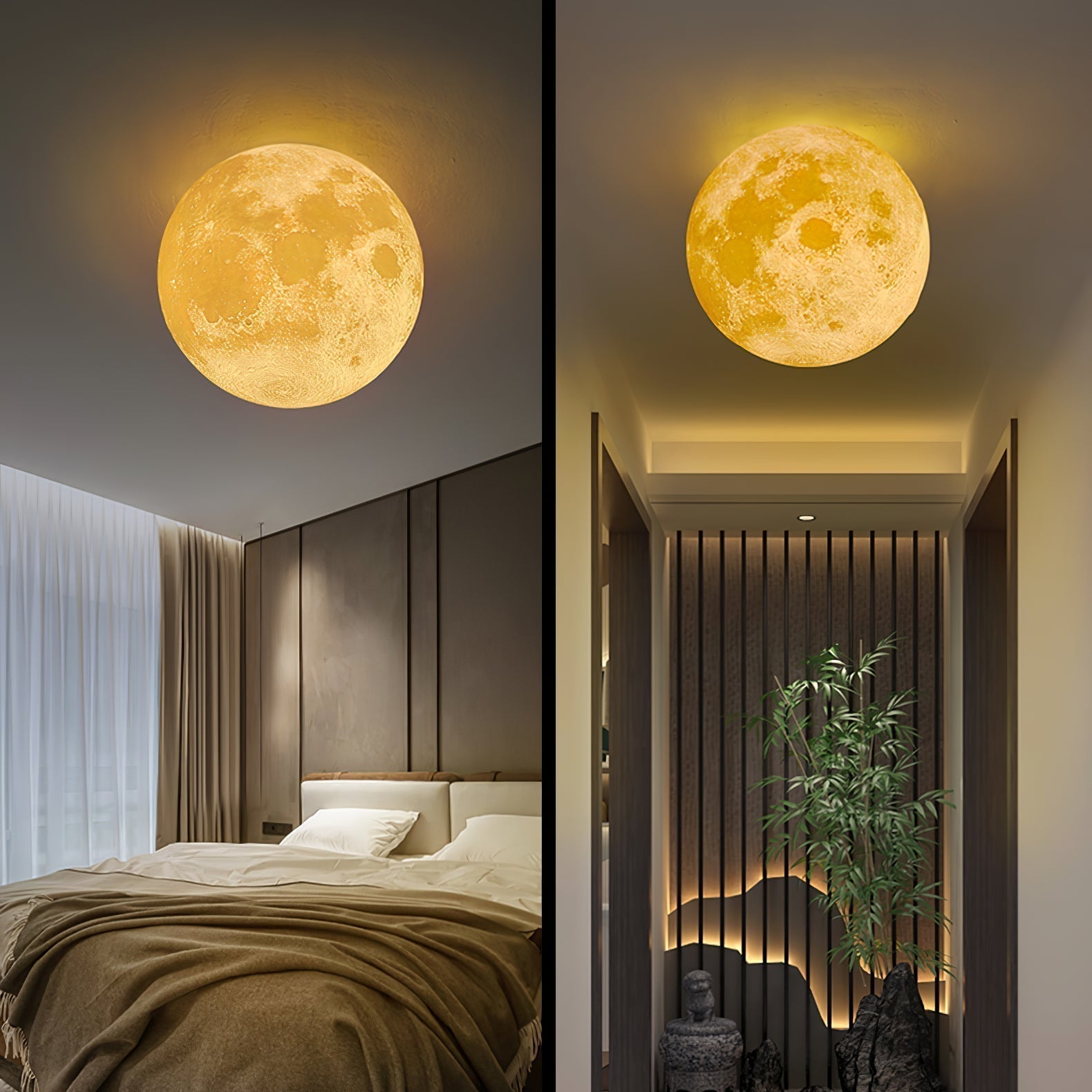 Olsolan Applique Murale 3D en Plastique Art Nordique Lune