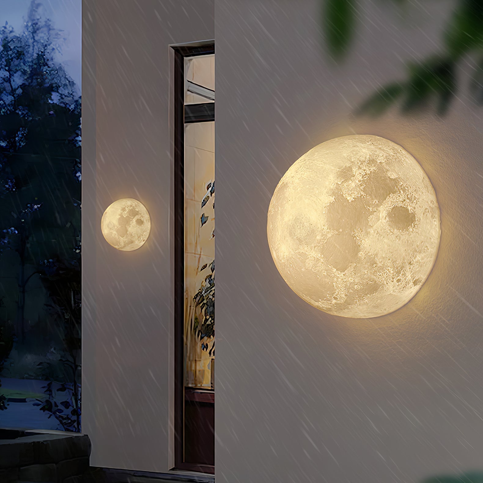 Olsolan Applique Murale 3D en Plastique Art Nordique Lune