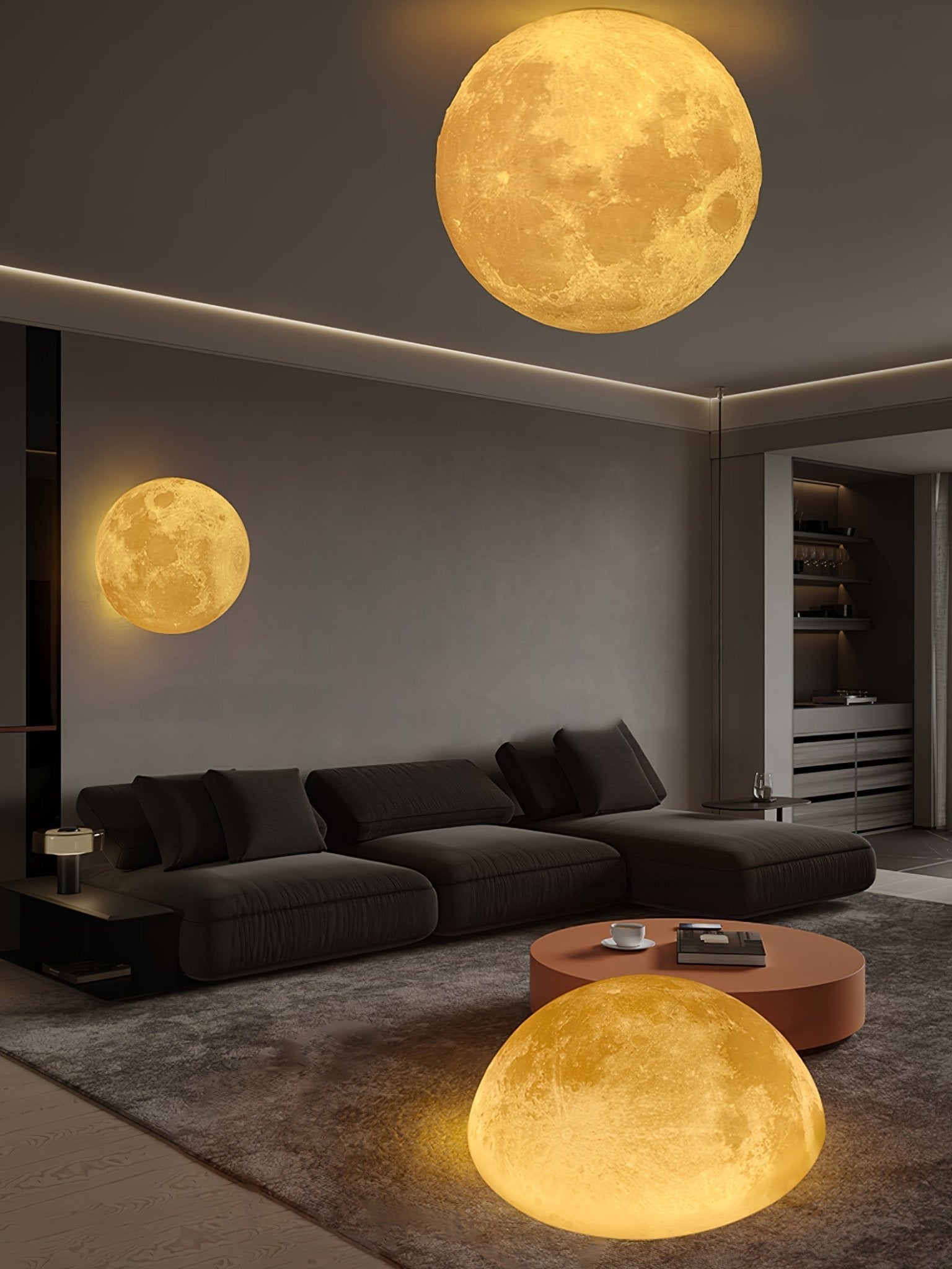 Olsolan Applique Murale 3D en Plastique Art Nordique Lune