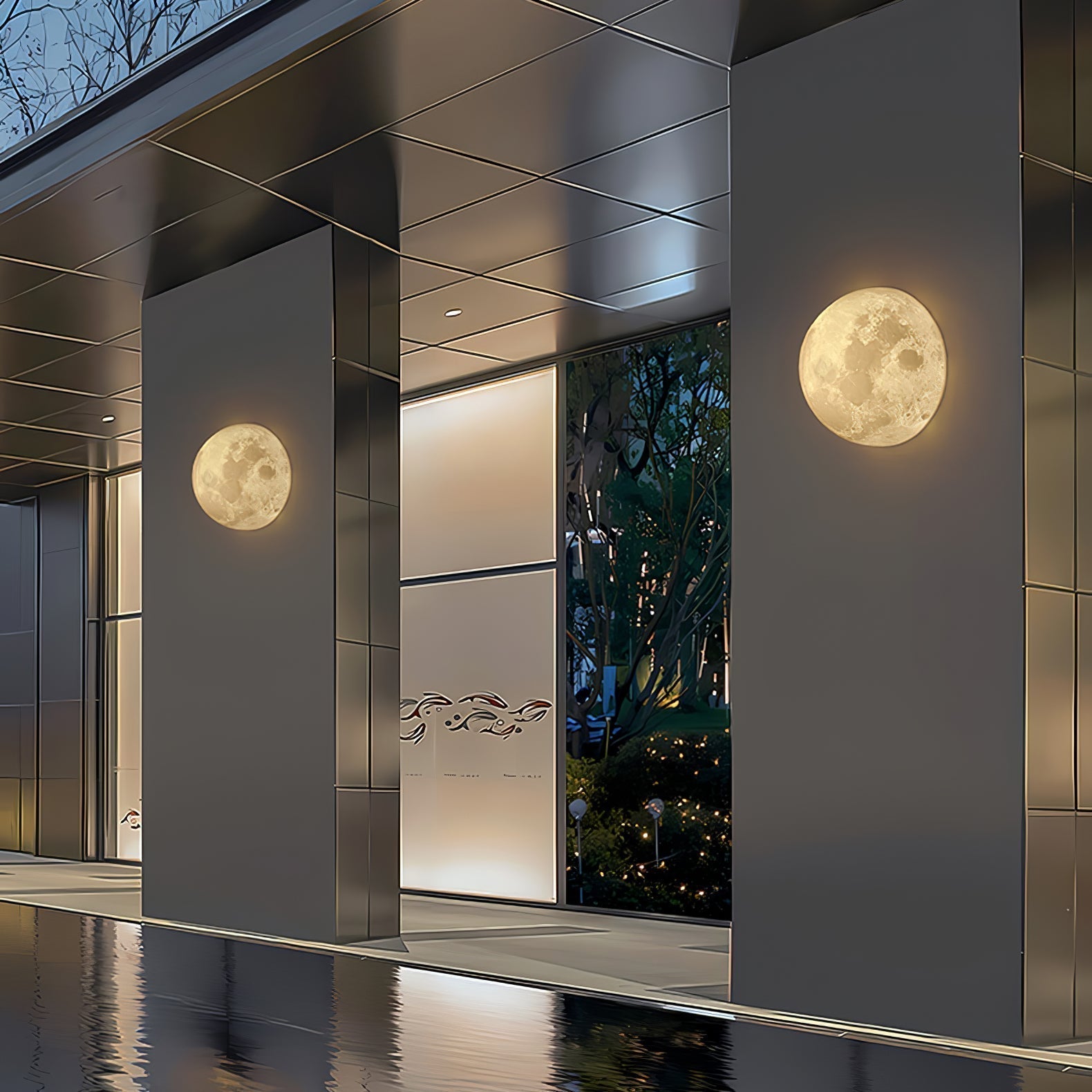 Olsolan Applique Murale 3D en Plastique Art Nordique Lune