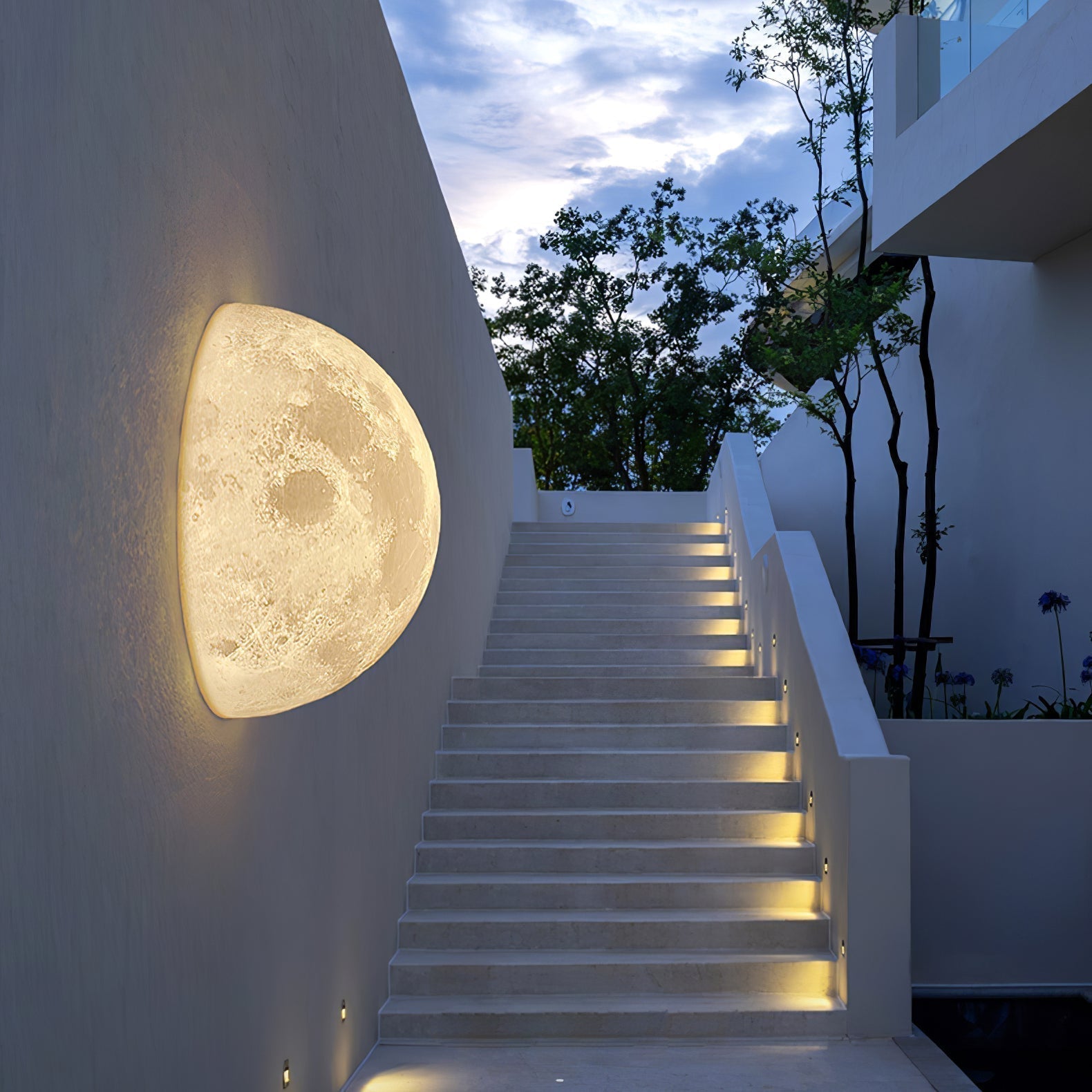 Olsolan Applique Murale 3D en Plastique Art Nordique Lune