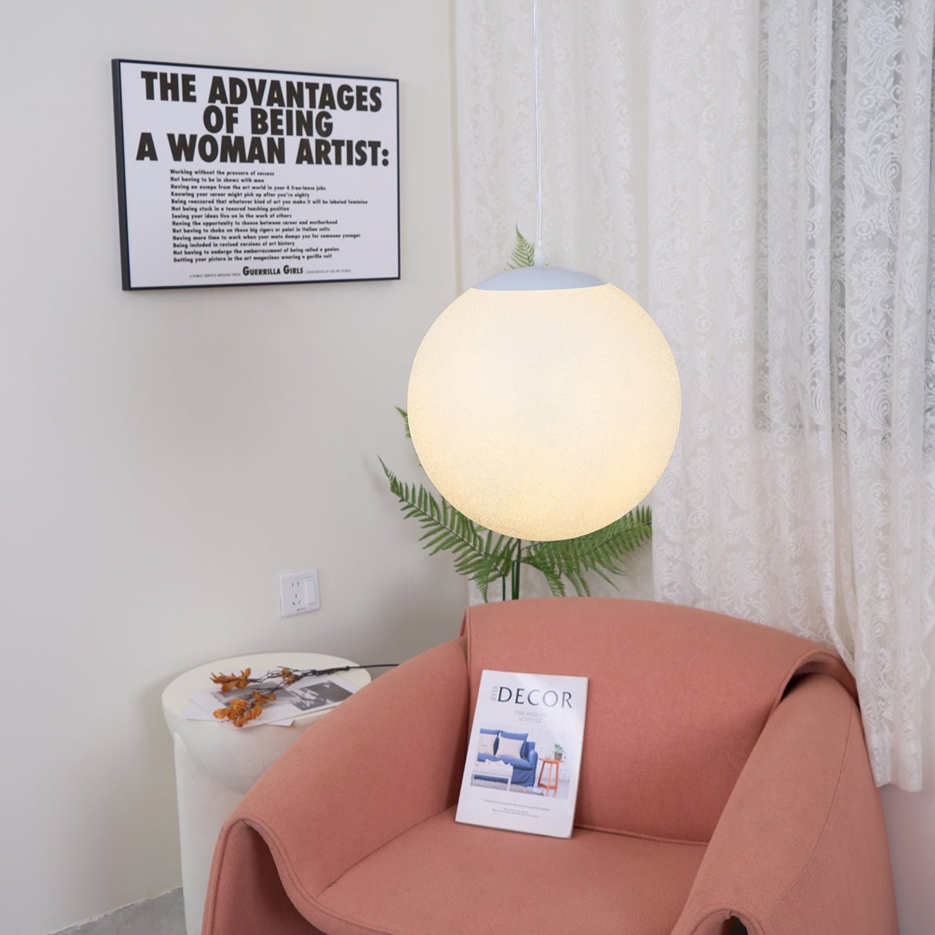 Lustra Suspension Lampe en Forme de Lune pour Salon