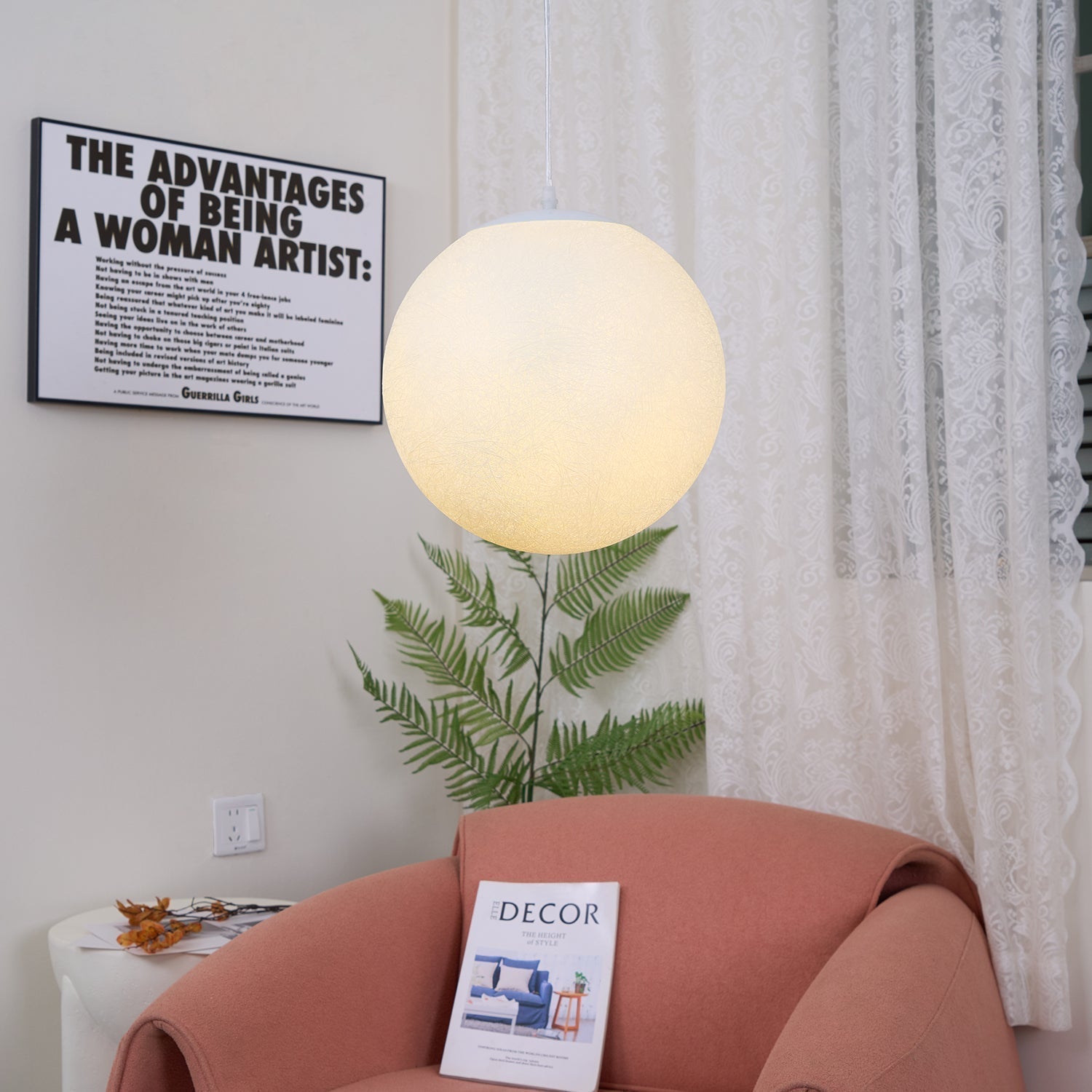 Lustra Suspension Lampe en Forme de Lune pour Salon