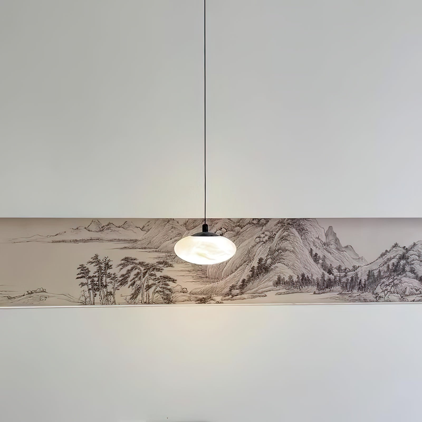 Cuthean Lampe Suspendue En Laiton Et Albâtre Minimaliste Moderne