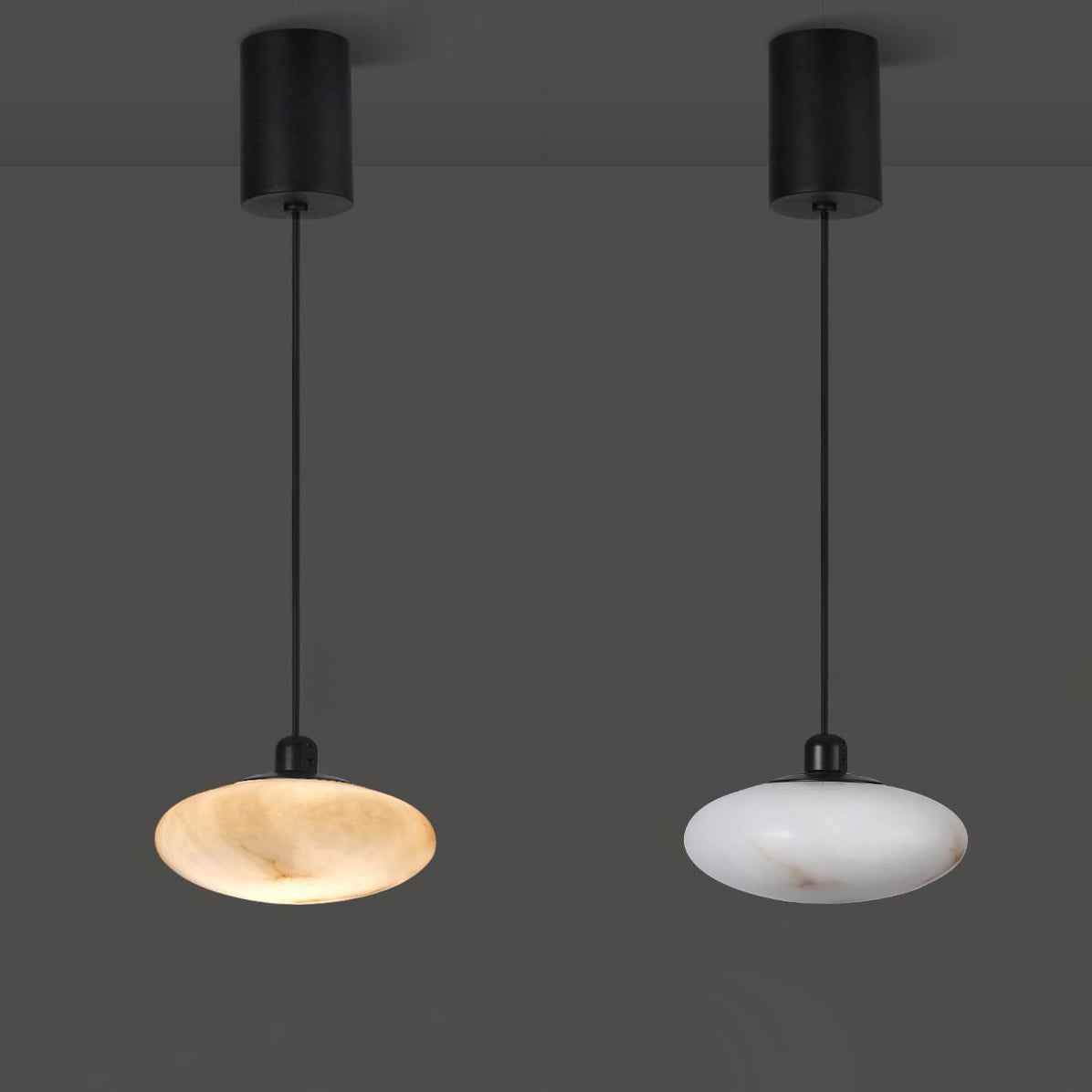Cuthean Lampe Suspendue En Laiton Et Albâtre Minimaliste Moderne