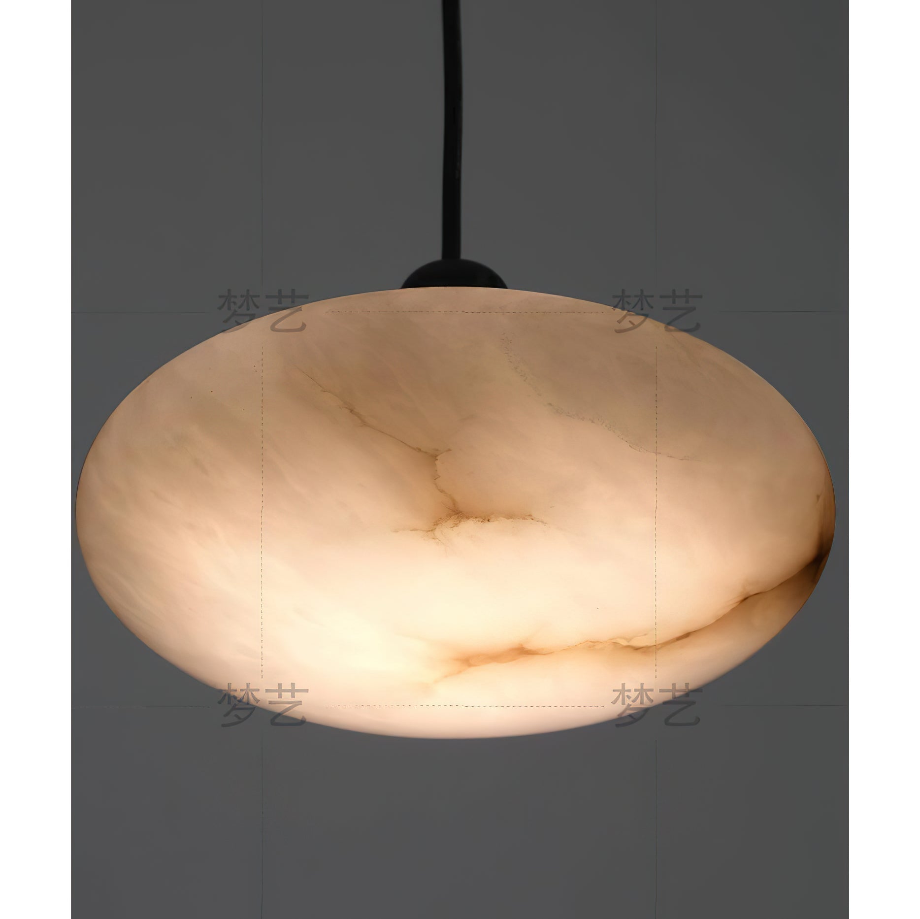 Cuthean Lampe Suspendue En Laiton Et Albâtre Minimaliste Moderne