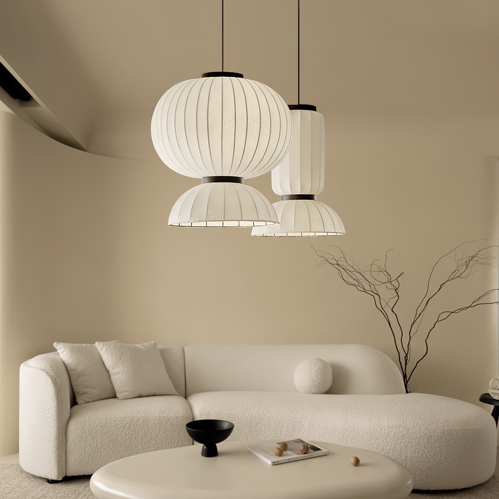 Eurzorion Soie Lanterne Suspension Lumière