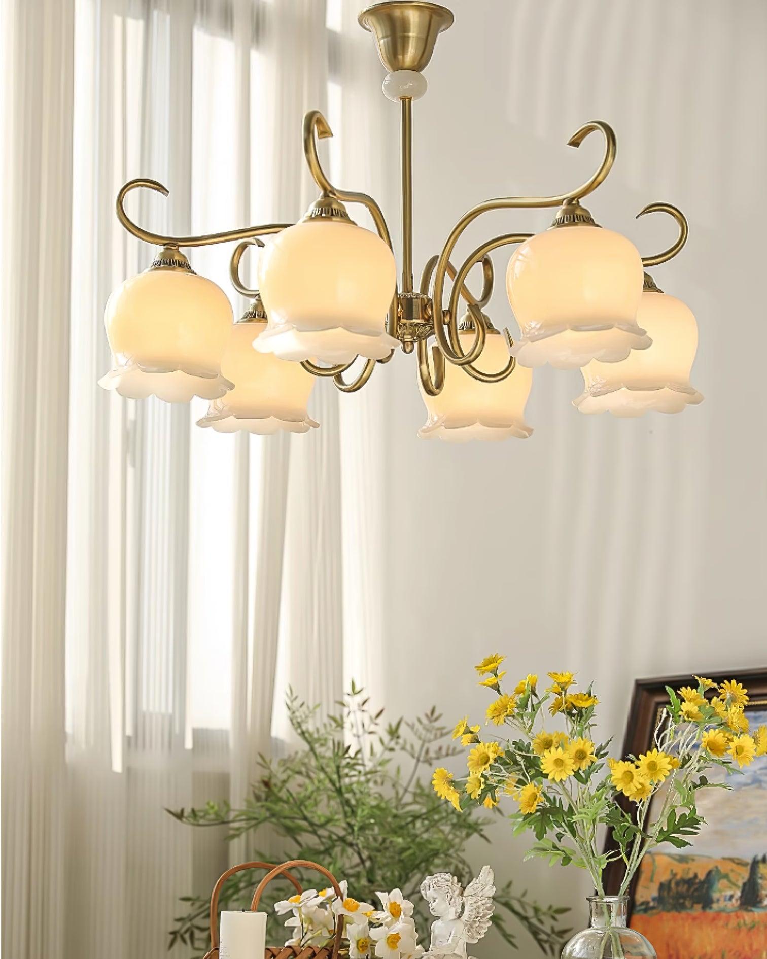 Mullan Lustre Laiton Résine Abat-jours Floraux Sculptural