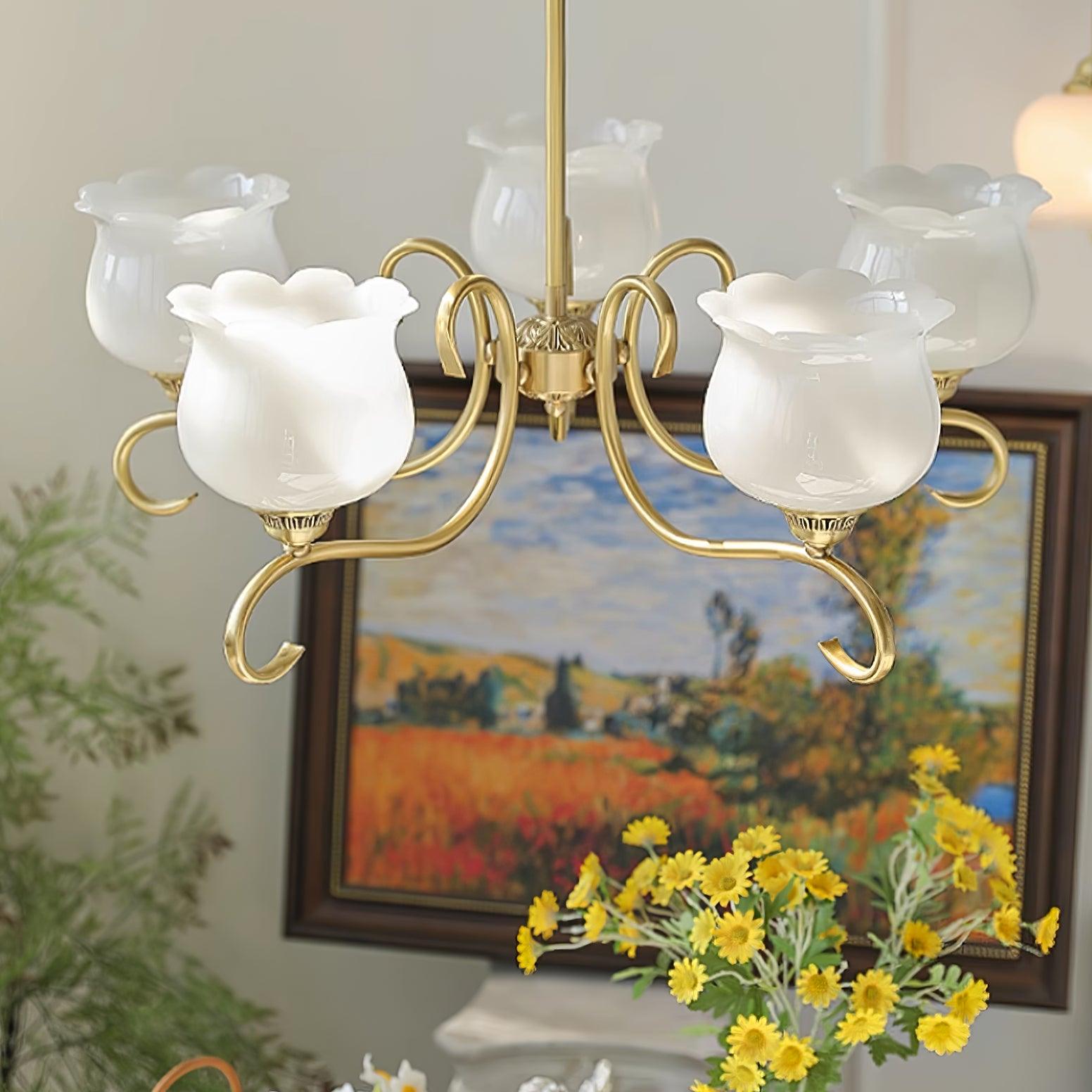 Mullan Lustre Laiton Résine Abat-jours Floraux Sculptural
