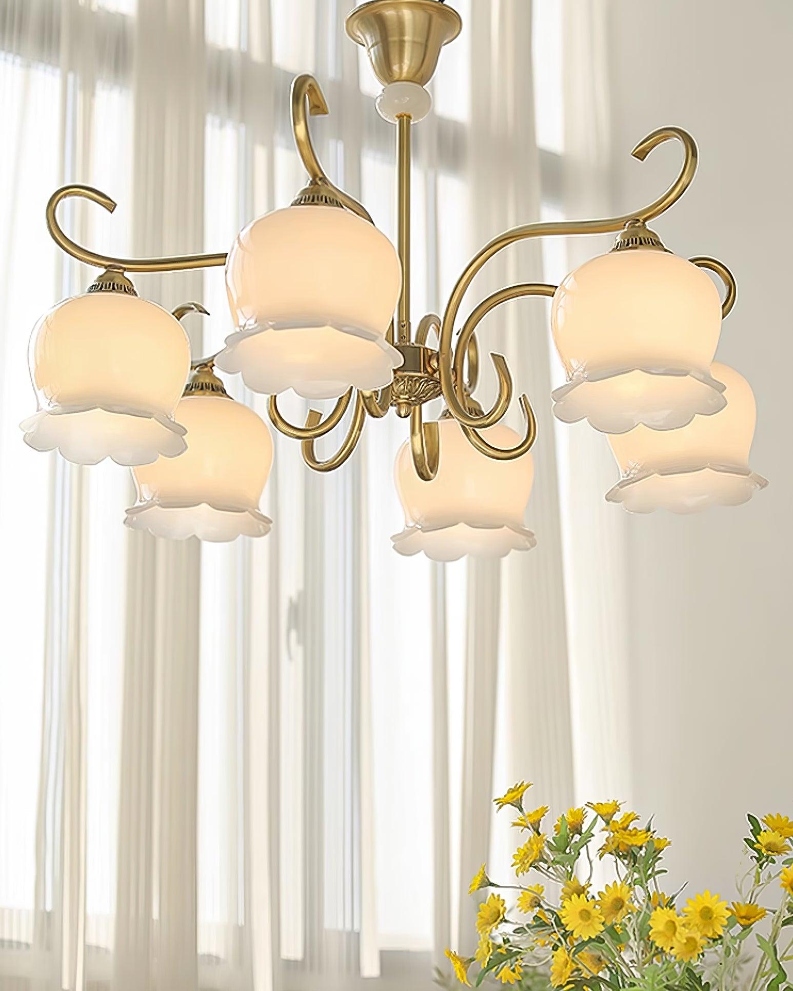 Mullan Lustre Laiton Résine Abat-jours Floraux Sculptural