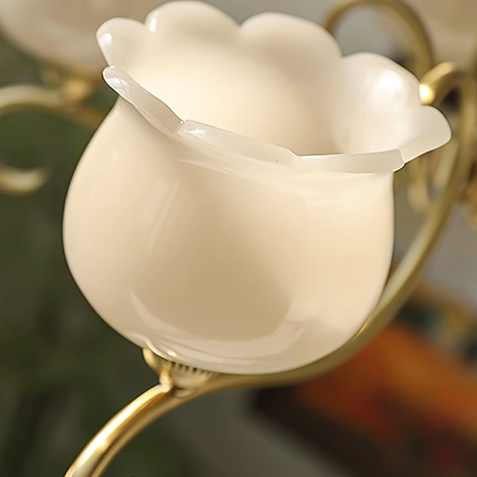 Mullan Lustre Laiton Résine Abat-jours Floraux Sculptural