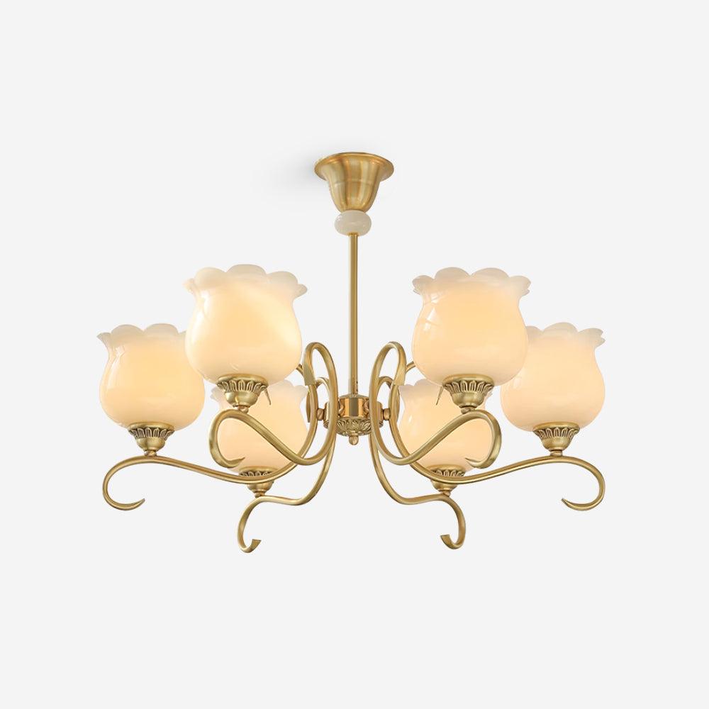 Mullan Lustre Laiton Résine Abat-jours Floraux Sculptural