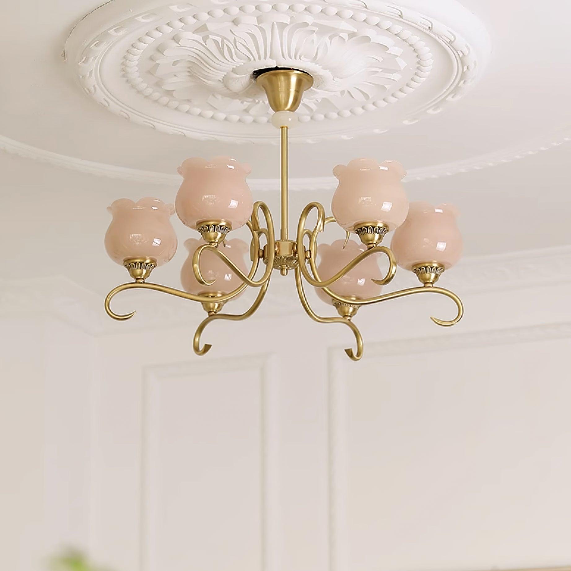 Mullan Lustre Laiton Résine Abat-jours Floraux Sculptural