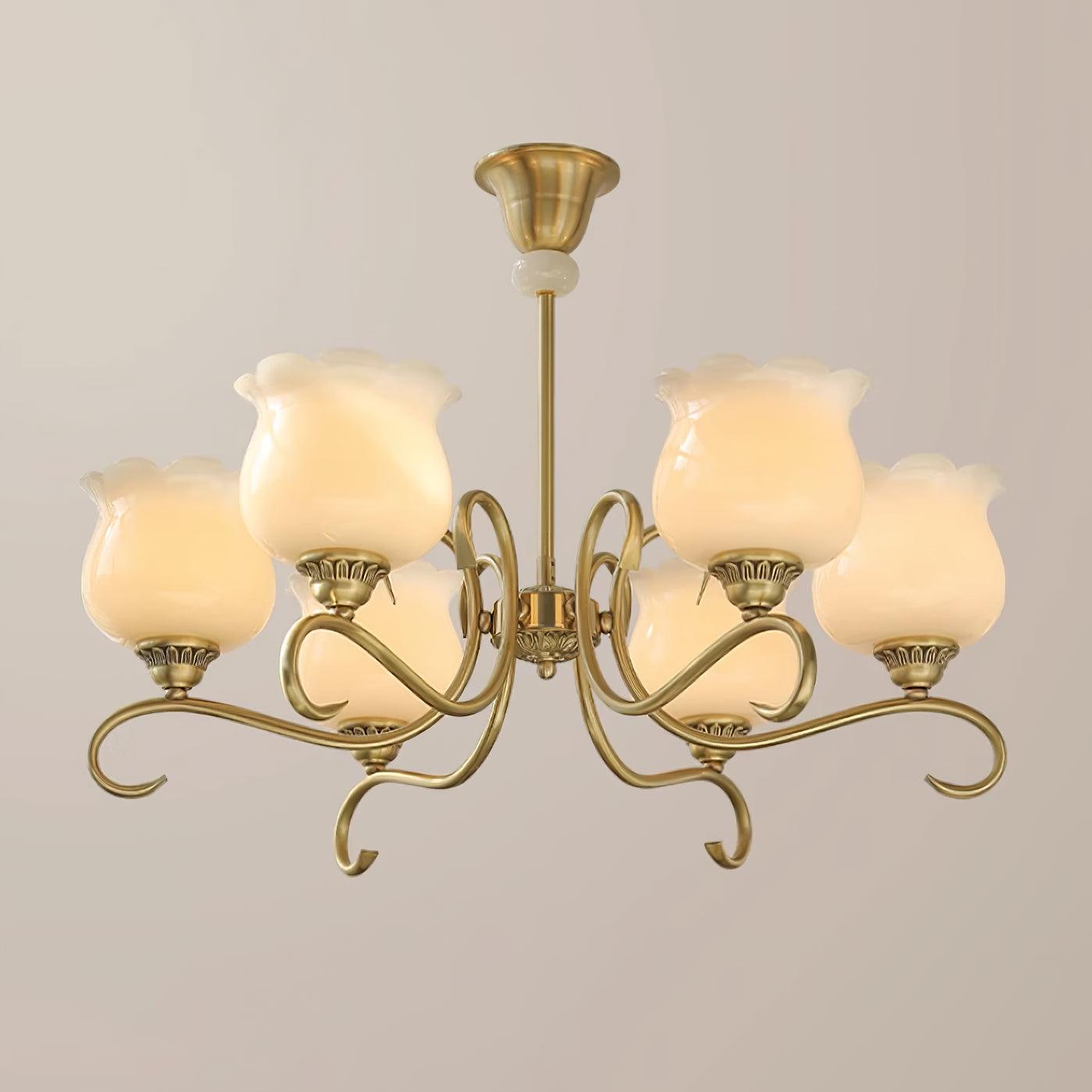 Mullan Lustre Laiton Résine Abat-jours Floraux Sculptural