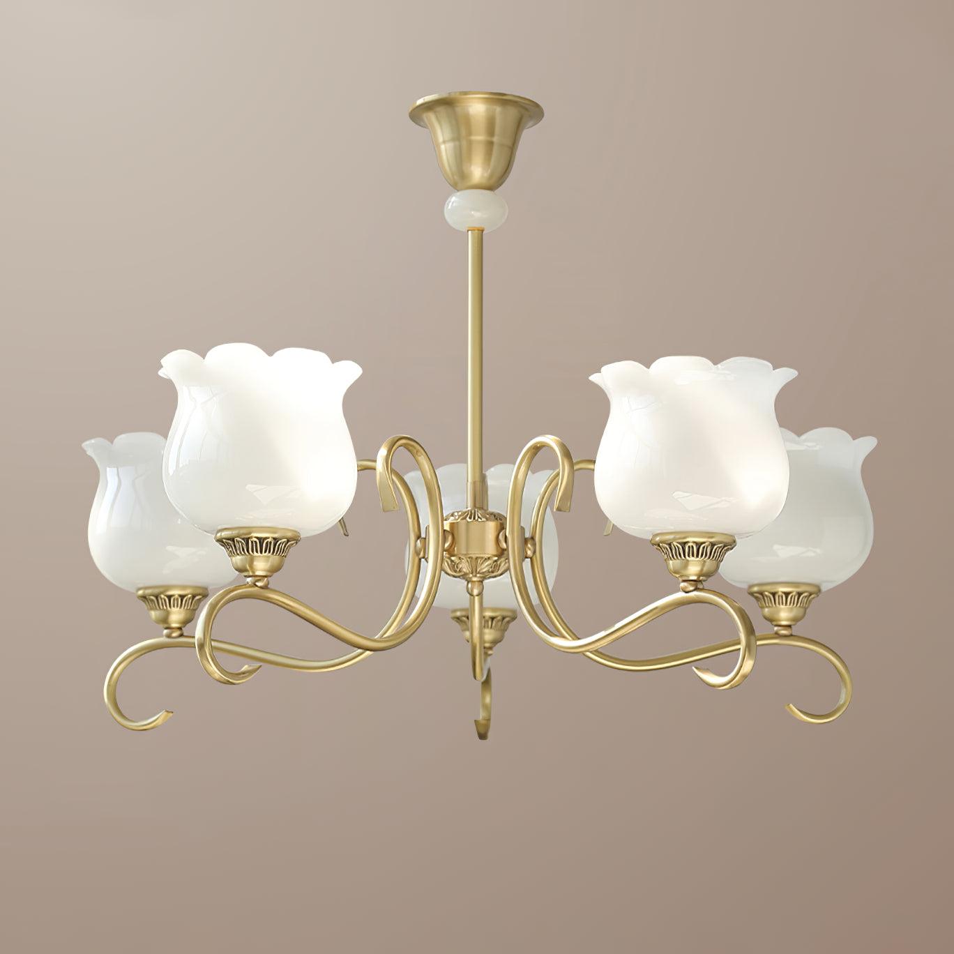 Mullan Lustre Laiton Résine Abat-jours Floraux Sculptural